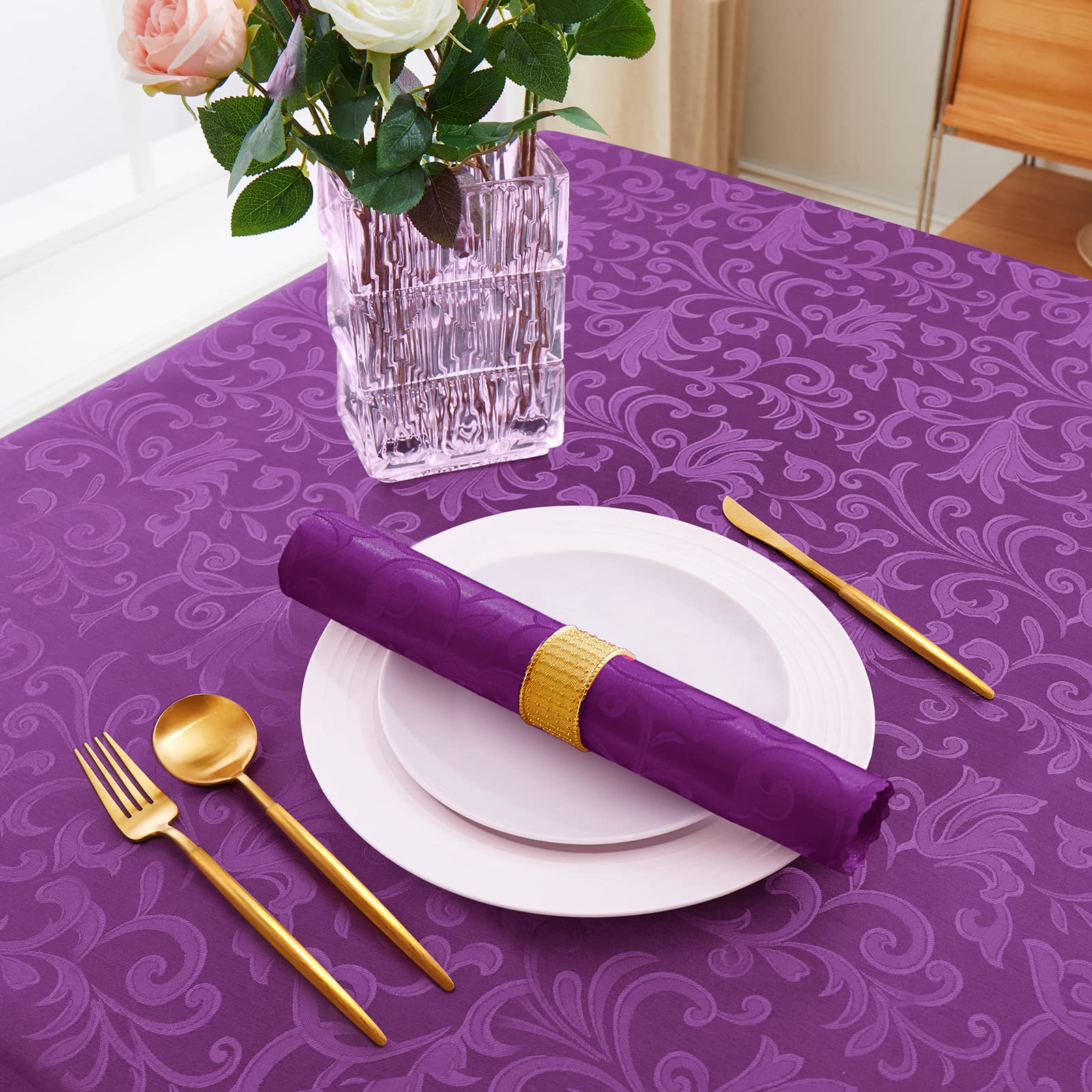 Horbaunal 12 Pack Damask Cloth Napkins 17 X 17 Inch, Jacquard Table Cloth Napkins Set Of 12 Square Satin Napkins Fabric Dinner N