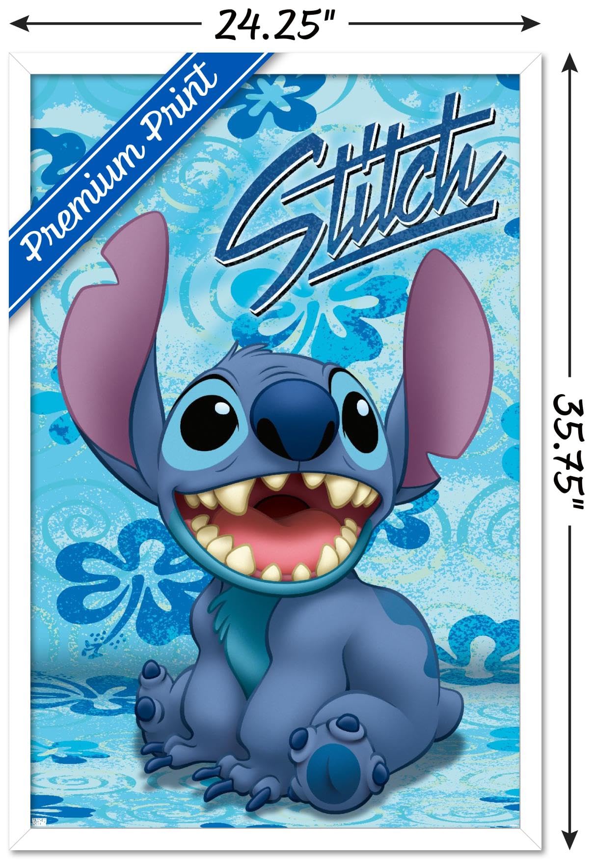 Trends International Disney Lilo And Stitch - Sitting Wall Poster, 22.37'' X 34.00'', White Framed Version