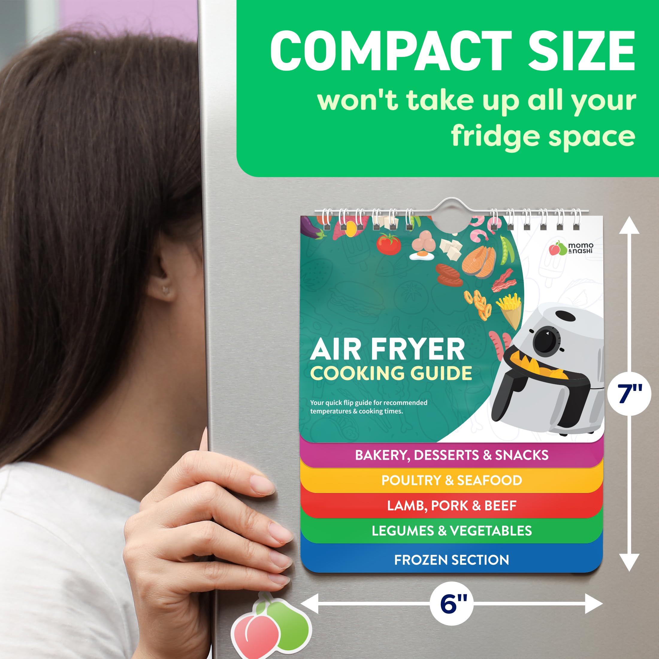 Air Fryer Cheat Sheet Magnets Cooking Guide Booklet - Air Fryer Magnetic Cheat Sheet Set Cooking Times Chart - Cookbooks Air Fry