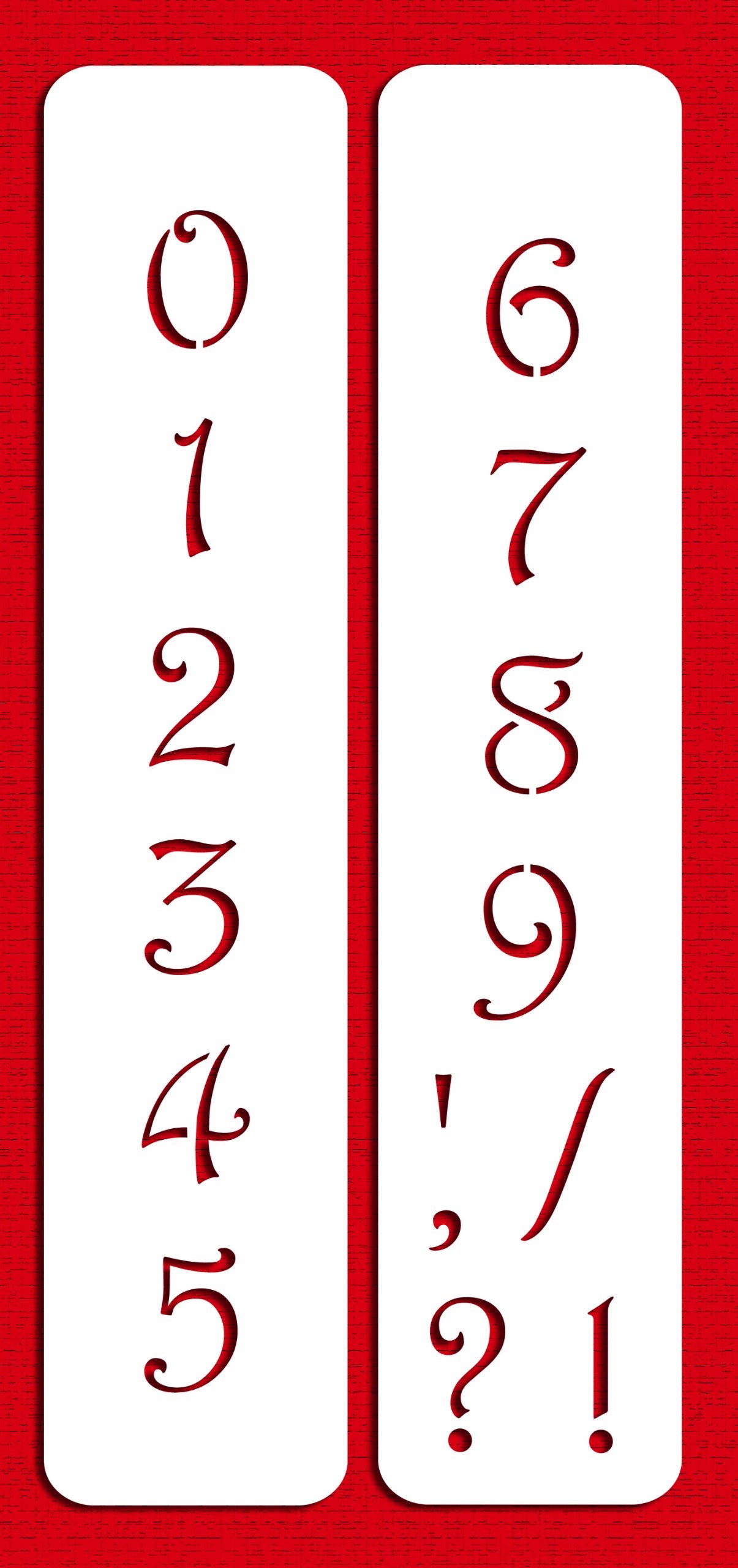 Designer Stencils 1.25 Inch Contemporary Numbers Cake Stencils, Beige/Semi-Transparent