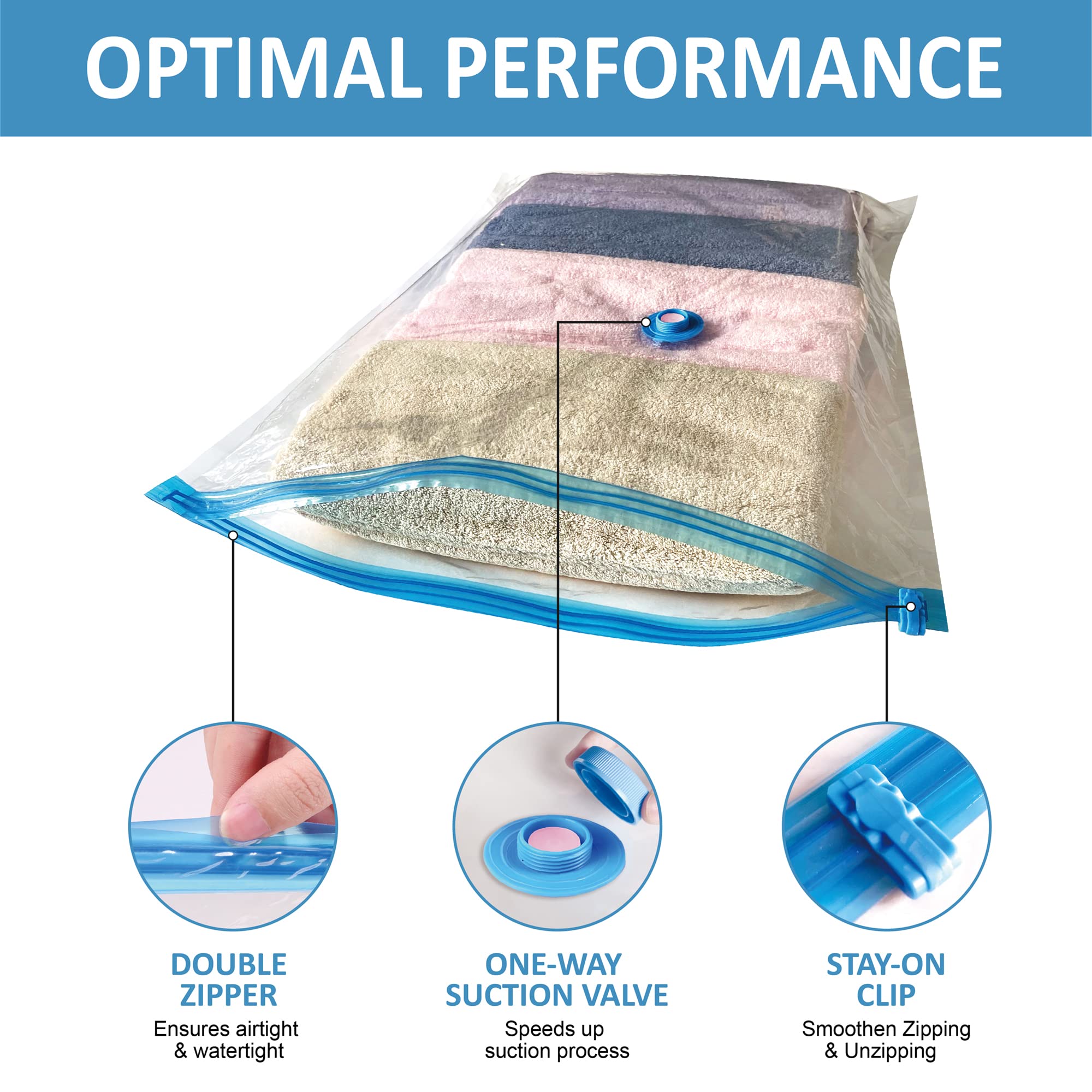 20 Combo Vacuum Storage Bags (4 Jumbo/4 Large/6 Medium/6 Small)  Space Saver Bags Vacuum Seal Bags with Pump  Space Bags  Vacuum Sealer Bags for Clothes  Comforters  Blankets  Bedding