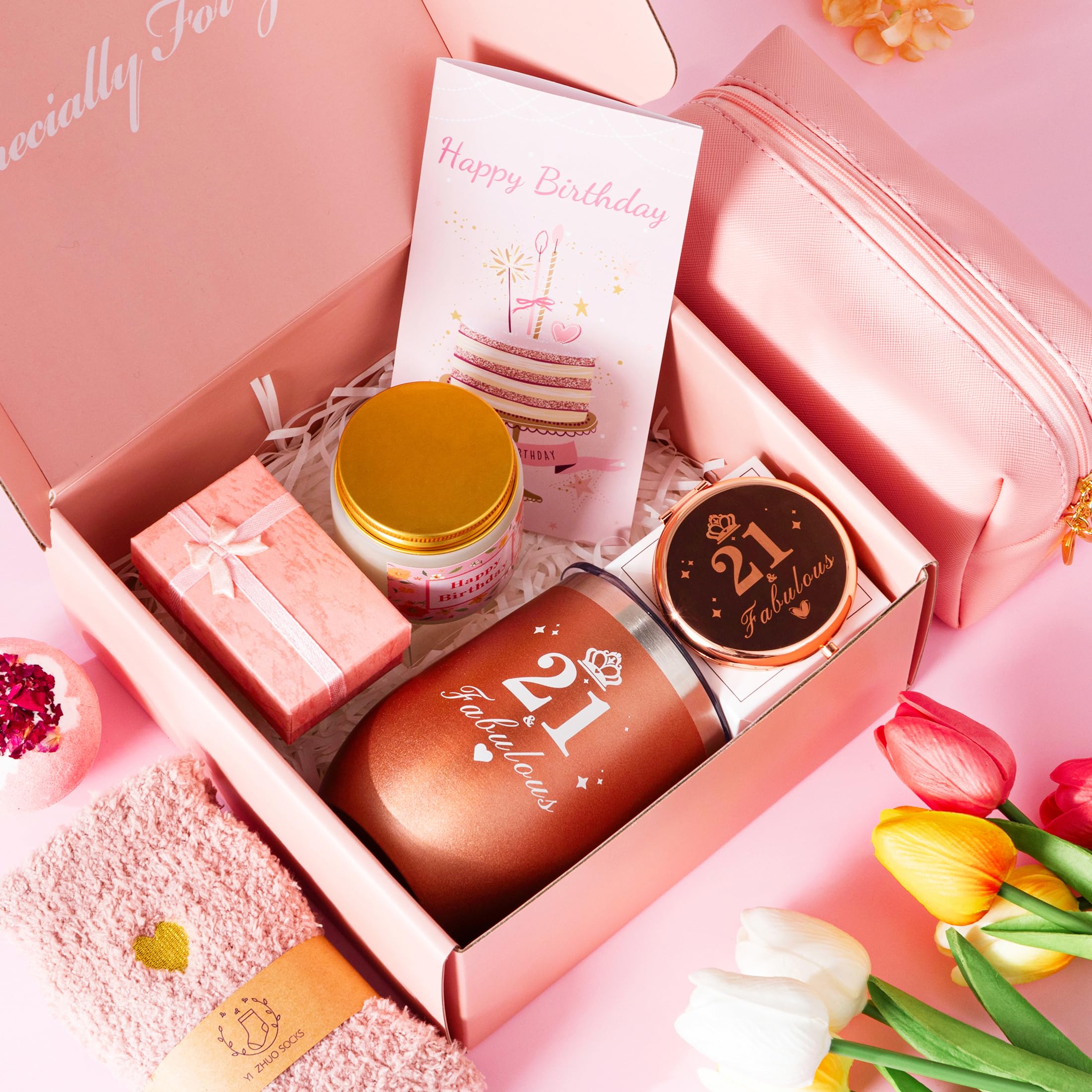 21St Birthday Gifts For Women, 21 Year Old Unique Happy Birthday Gift For Her, Relaxation Spa Bath 21St Birthday Gift Baskets Fo