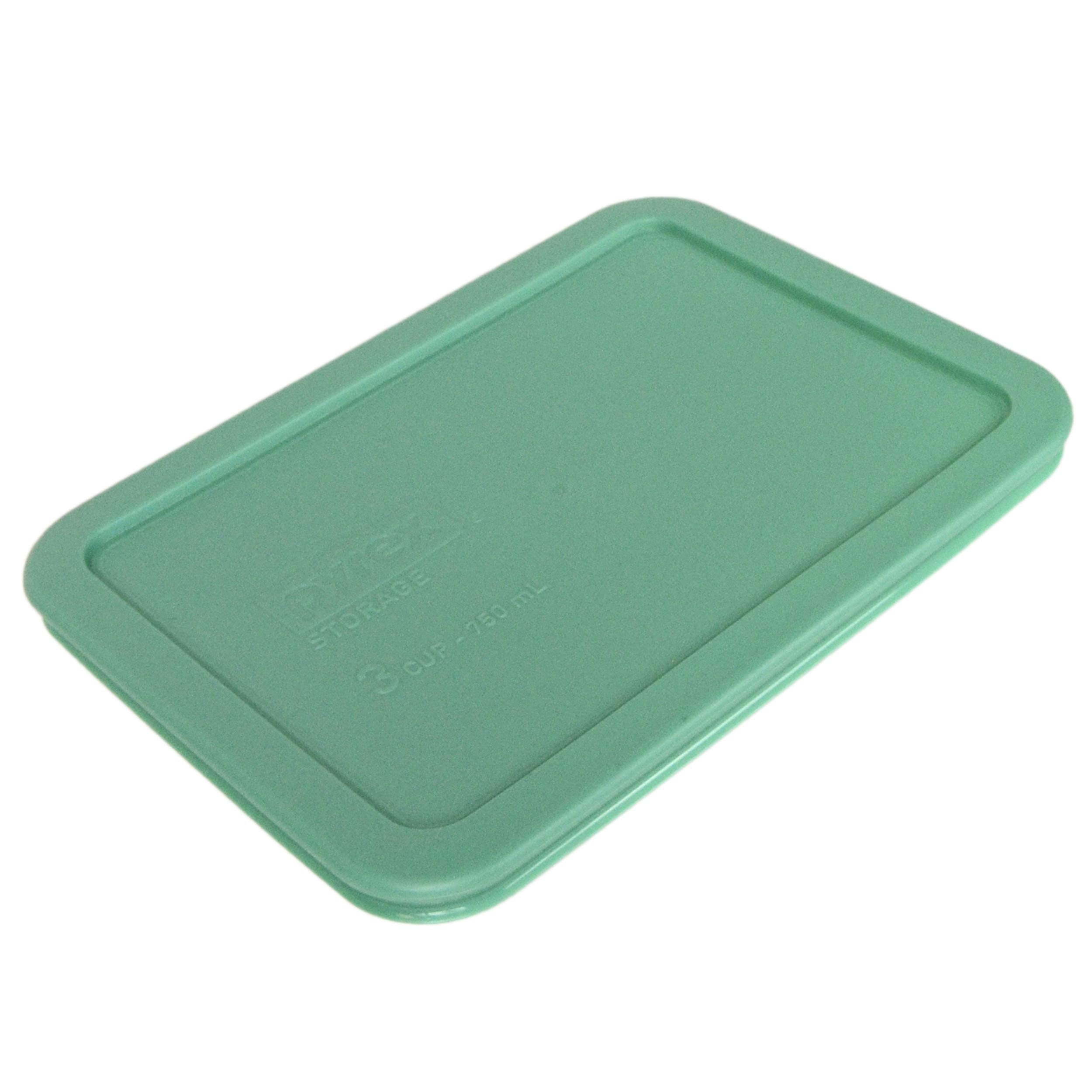 Pyrex 7210-Pc Light Green Rectangle Plastic Food Storage Replacement Lid, Made In The Usa - 6-Pack