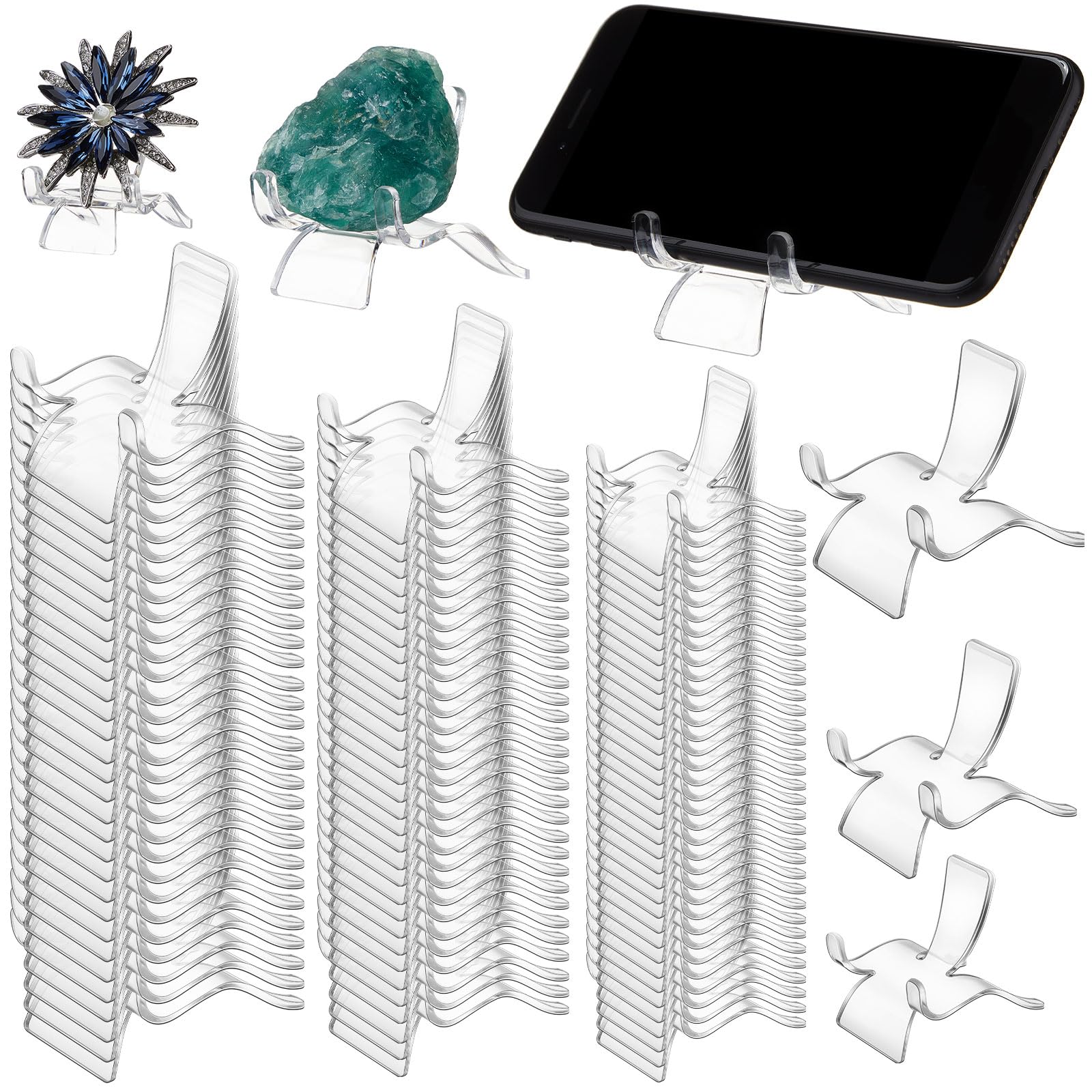 Qunclay Rock Display Stand 3 Sizes Crystal Stands for Display Sphere Acrylic Crystal Holder for Stones Rock Geodes Mineral Agate