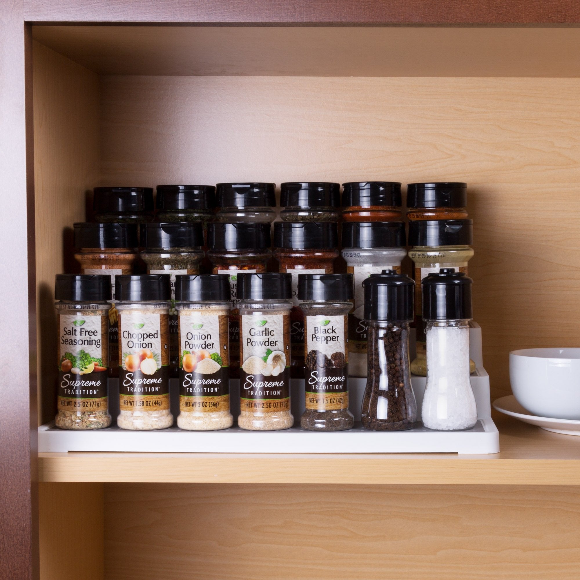 3 Tier Spice Step Shelf- Kitchen Cabinet, Countertop and Pantry Spices and Seasoning Organizer by Lavish Home (Great for Househo