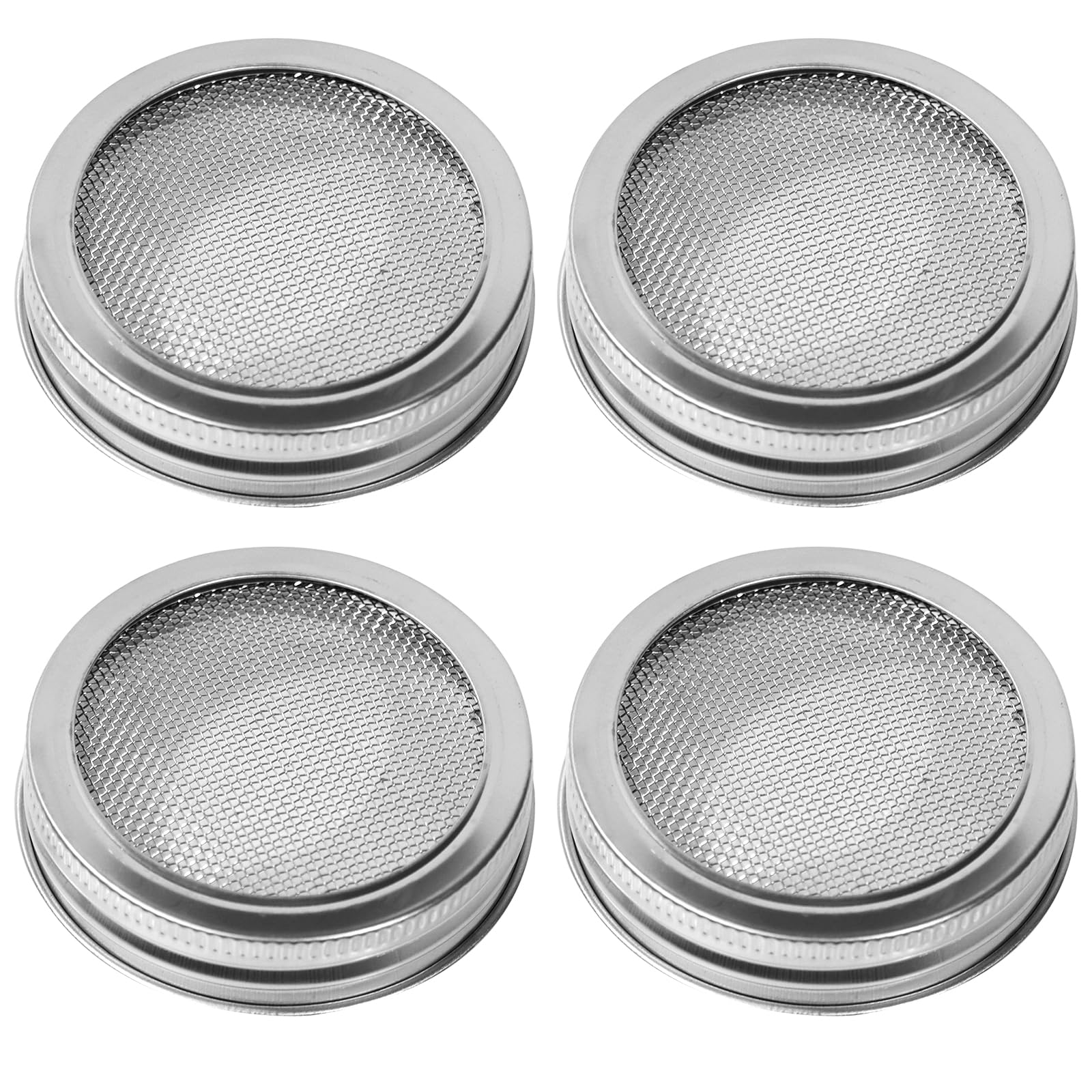 4 Pack Sprouting Lids, Mason Jar Sprouting Lids 20 Mesh 304 Stainless Steel Regular Mouth Jar Screen Sprouting Kit Lids For Grow