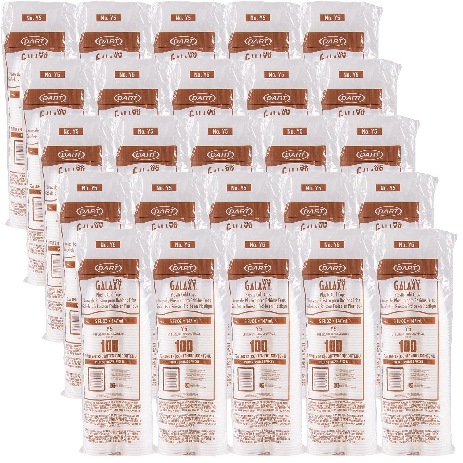 Dart Y5 Conex Galaxy Polystyrene Cold Cup, 5 Oz. Capacity, Translucent (Case Of 2,500)