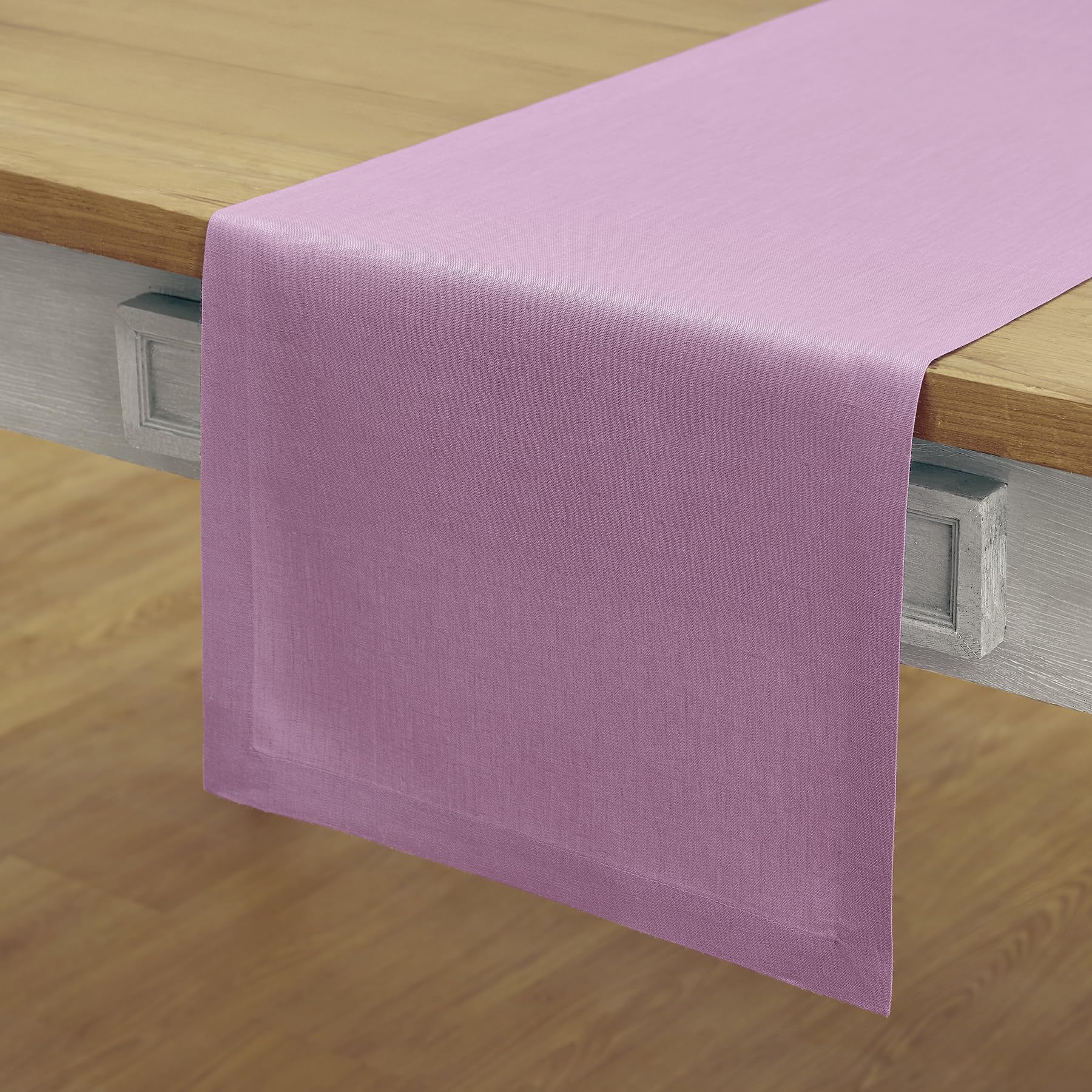 Solino Home Linen Violet Table Runner 90 Inches Long - Fete, 100% Pure Linen Dining Table Runner 14 X 90 Inch Ideal For Wedding,