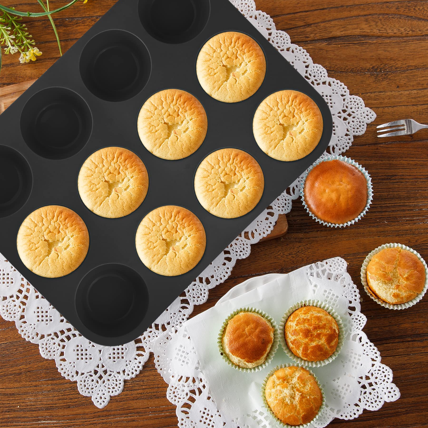 9In1 Nonstick Silicone Baking Bundt Cake Pan Cookie Sheet Molds Tray Heat Resistant Bakeware Tools Kit For Muffin Loaf Bread Piz