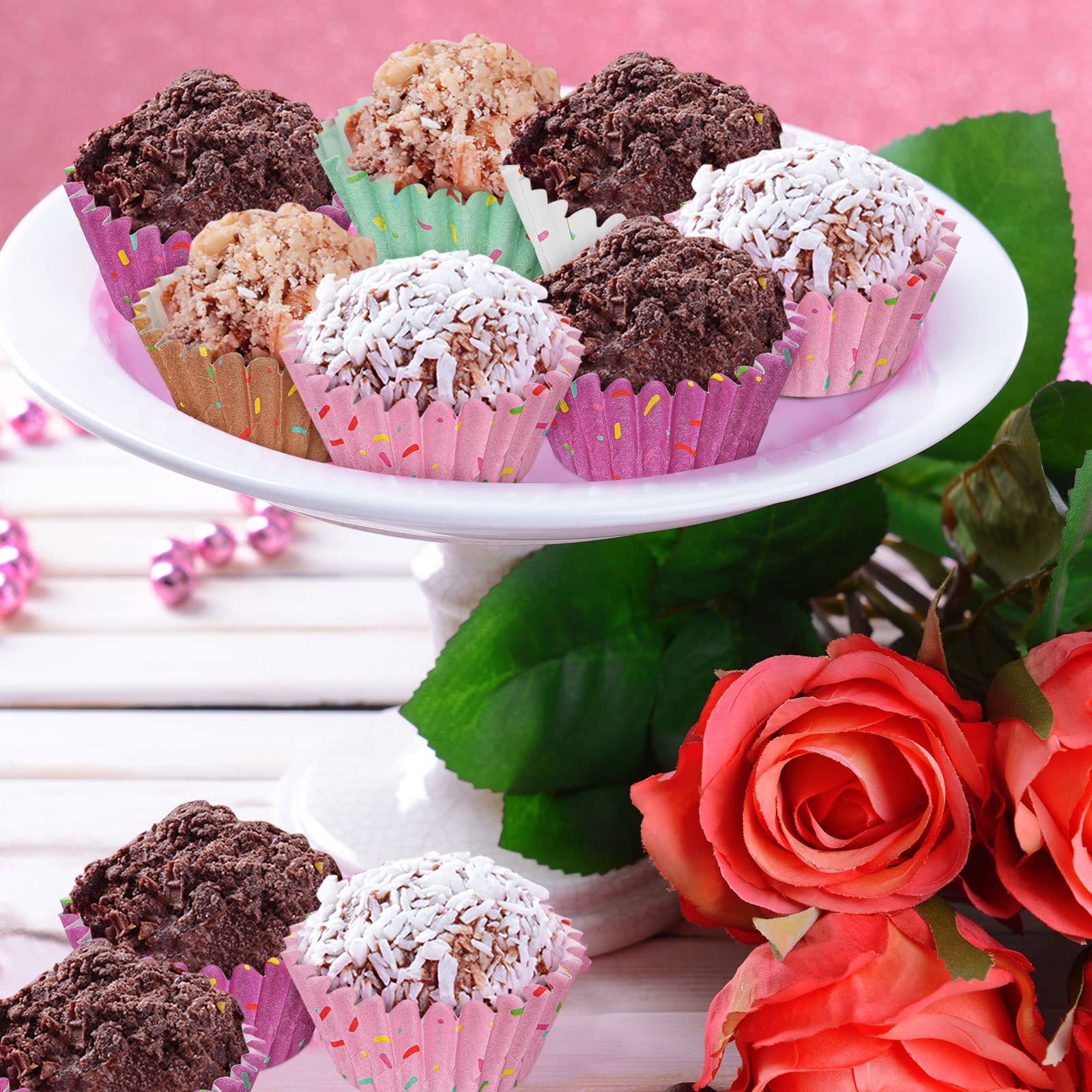 600 Count Icing Design Mini Cupcake Liner Baking Cups Paper Small Candy Cups Making Supplies Baking Cupcake Liner Supplies Holid