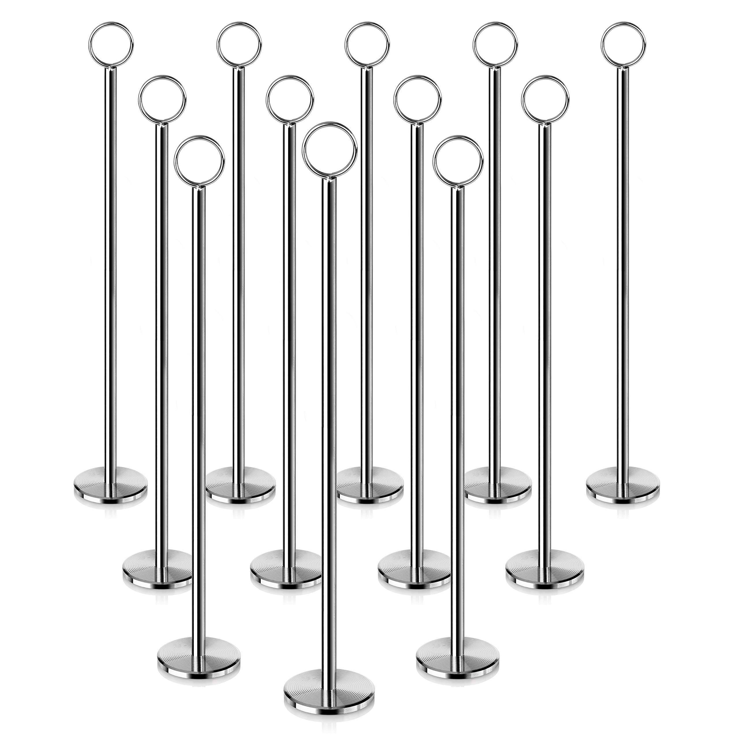 New Star Foodservice 23275 Ring-Clip Table Number Holder/Number Stand/Place Card Holder, 15-Inch, Set Of 12