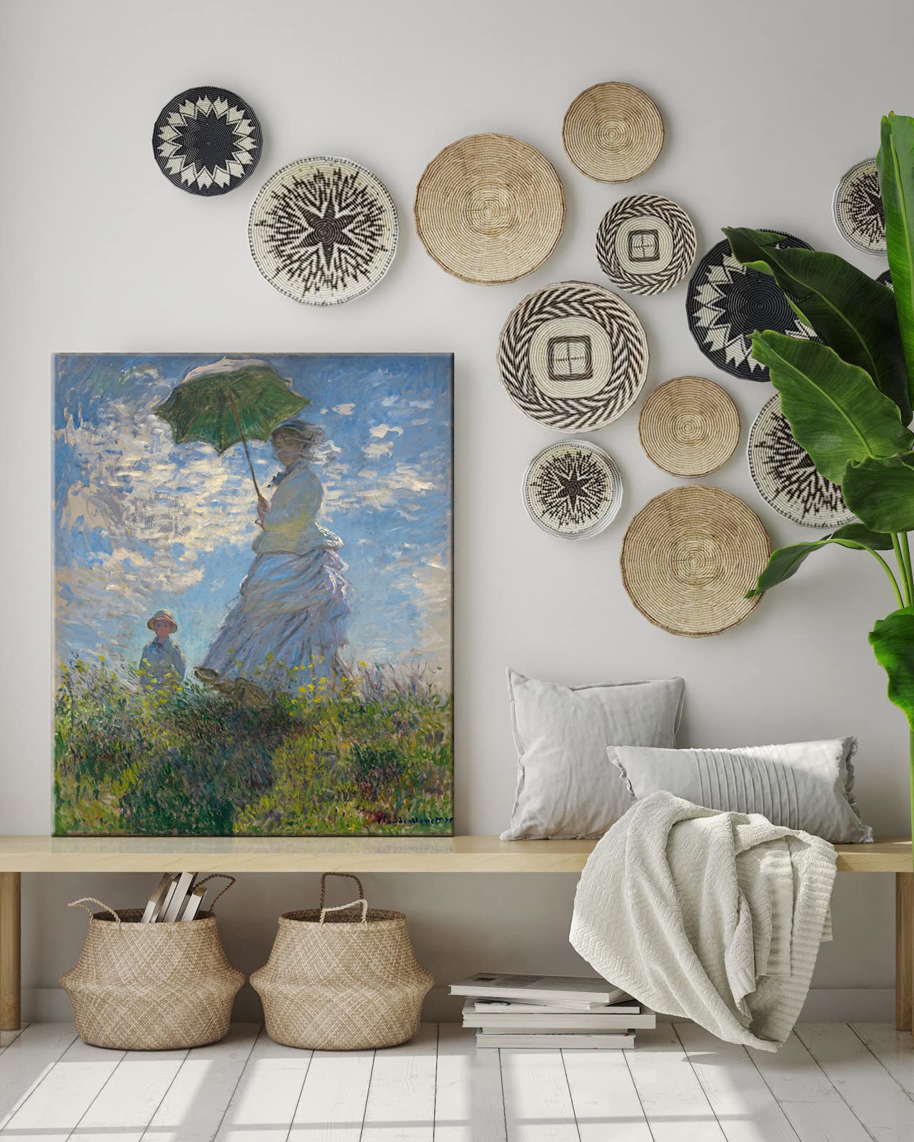 Wieco Art Woman With A Parasol Madame Monet And Her Son Canvas Prints Wall Art Of Claude Monet Famous Classic Oil Paintings Repr