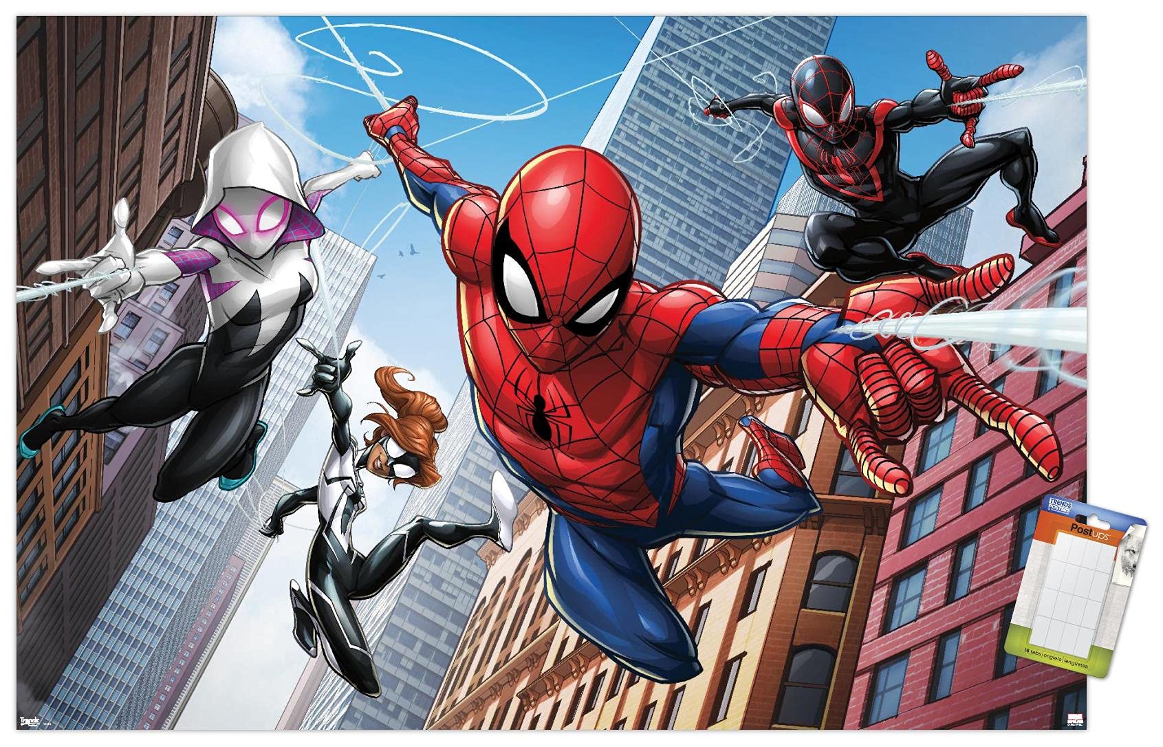 Trends International Marvel Comics - Spider-Man - Web Heroes Wall Poster, 14.725'' X 22.375'', Premium Poster & Mount Bundle