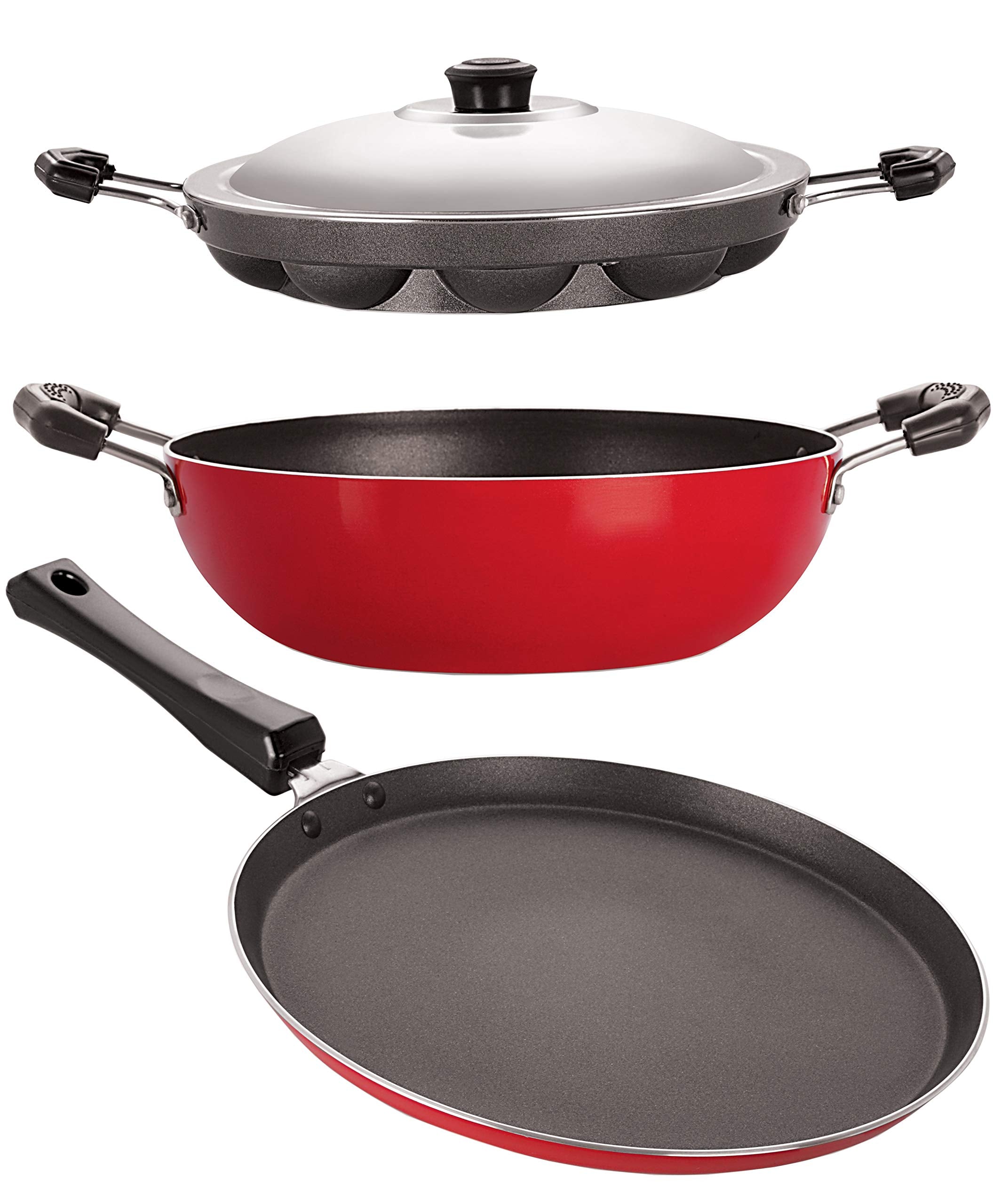Nirlon NonStick Pfoa Free 3 Piece Gas Compatible Kitchenware Set Gift Offer With Supreme Quality