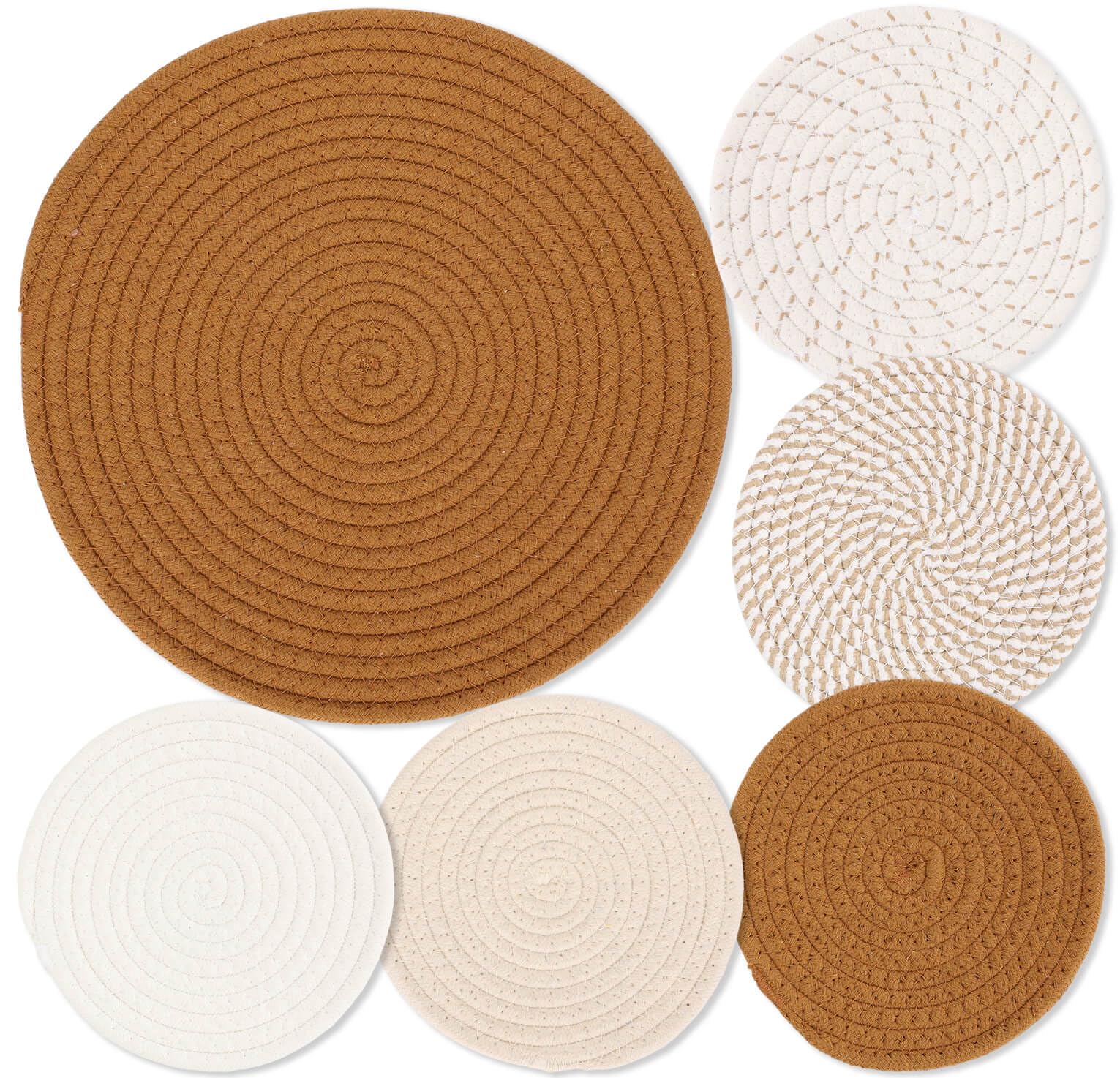 Billbotk Trivets For Hot Pots And Pans, 6 Pieces Boho Rivets For Hot Dishes, Pot Holders For Kitchen, Hot Pads For Countertops,