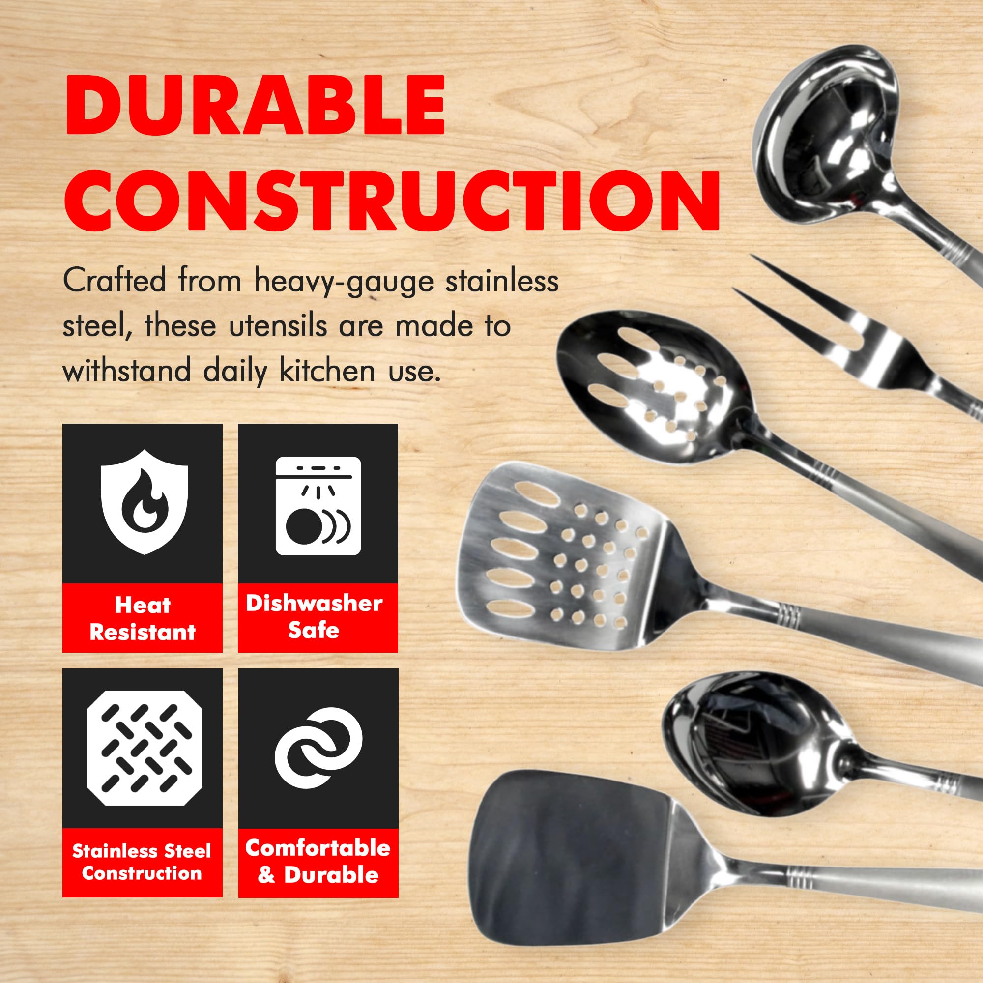 Chef Craft Select Kitchen Tool and Utensil Set  6 Piece Set  Stainless Steel
