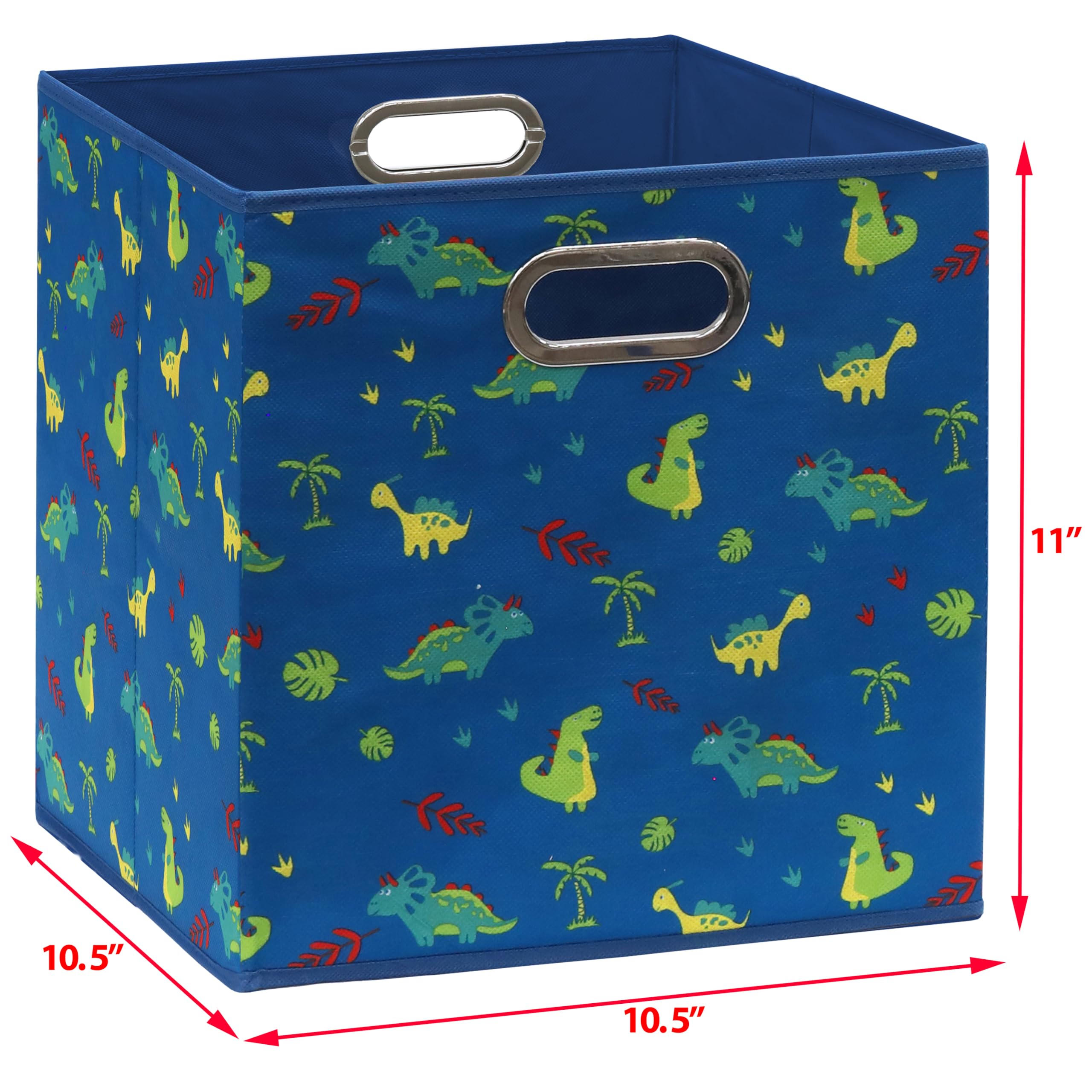 Simple Houseware 6 Pack Printing Fabric Cube Storage Bin With Handle, Blue