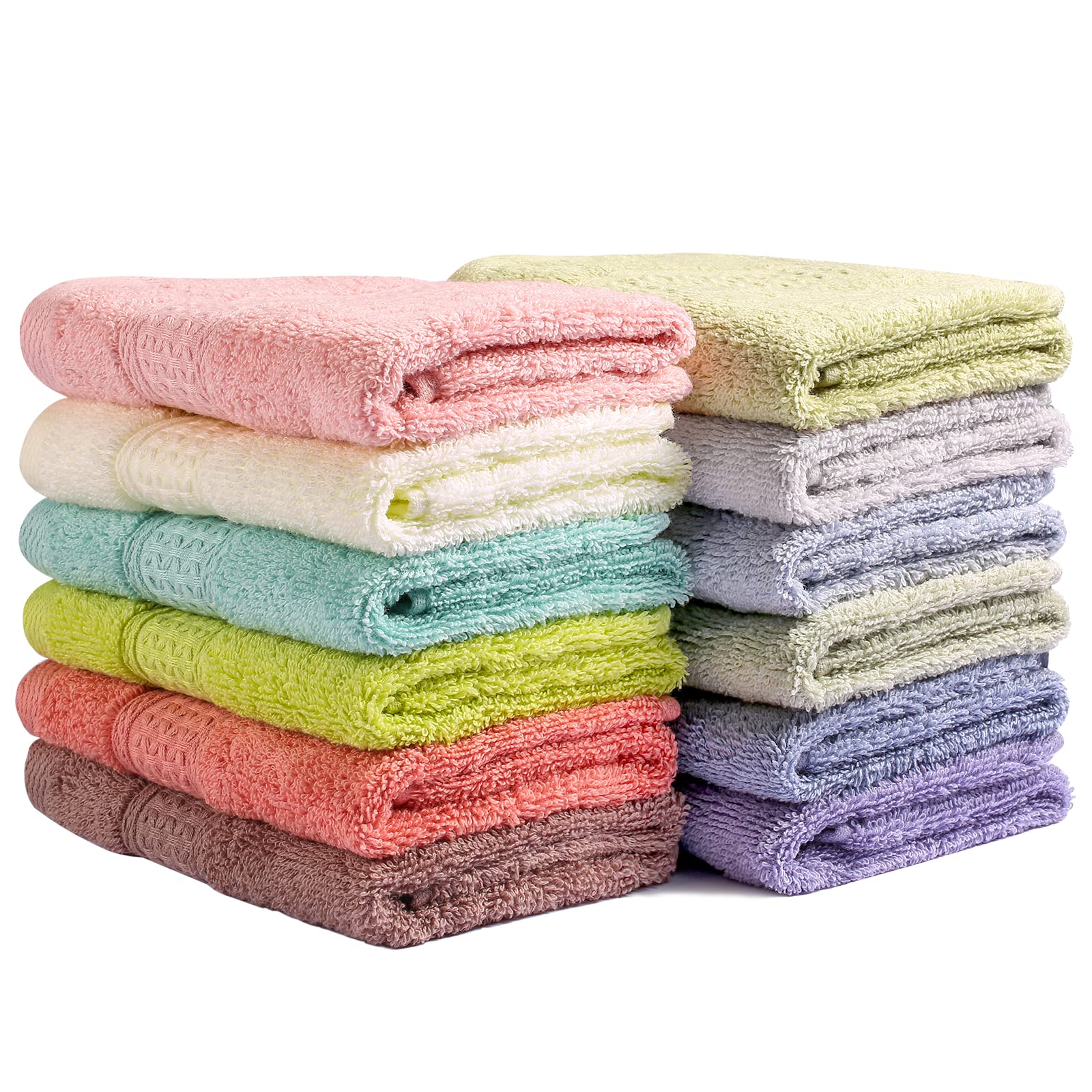 Chiicol Washcloths For Body And Face - Absorbent Bath Towels Bulk Set, 100% Cotton Hotel Towels For Bathroom . Durable,Soft Wash