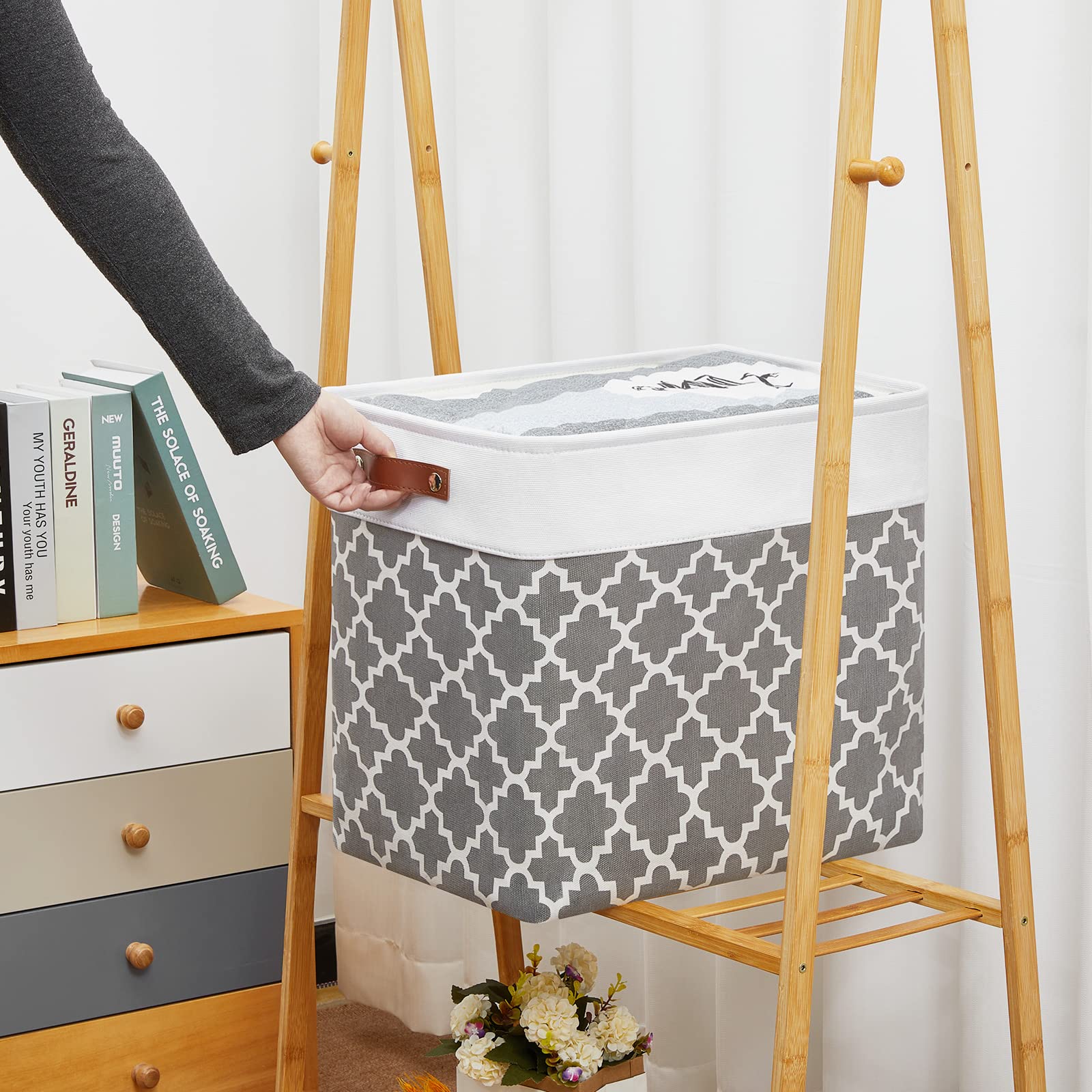 Dullemelo Storage Baskets Large 17''X12''X15'' Foldable Rectangular Storage Bins Baskets For Organizing [2 Pack] Fabric Nursery