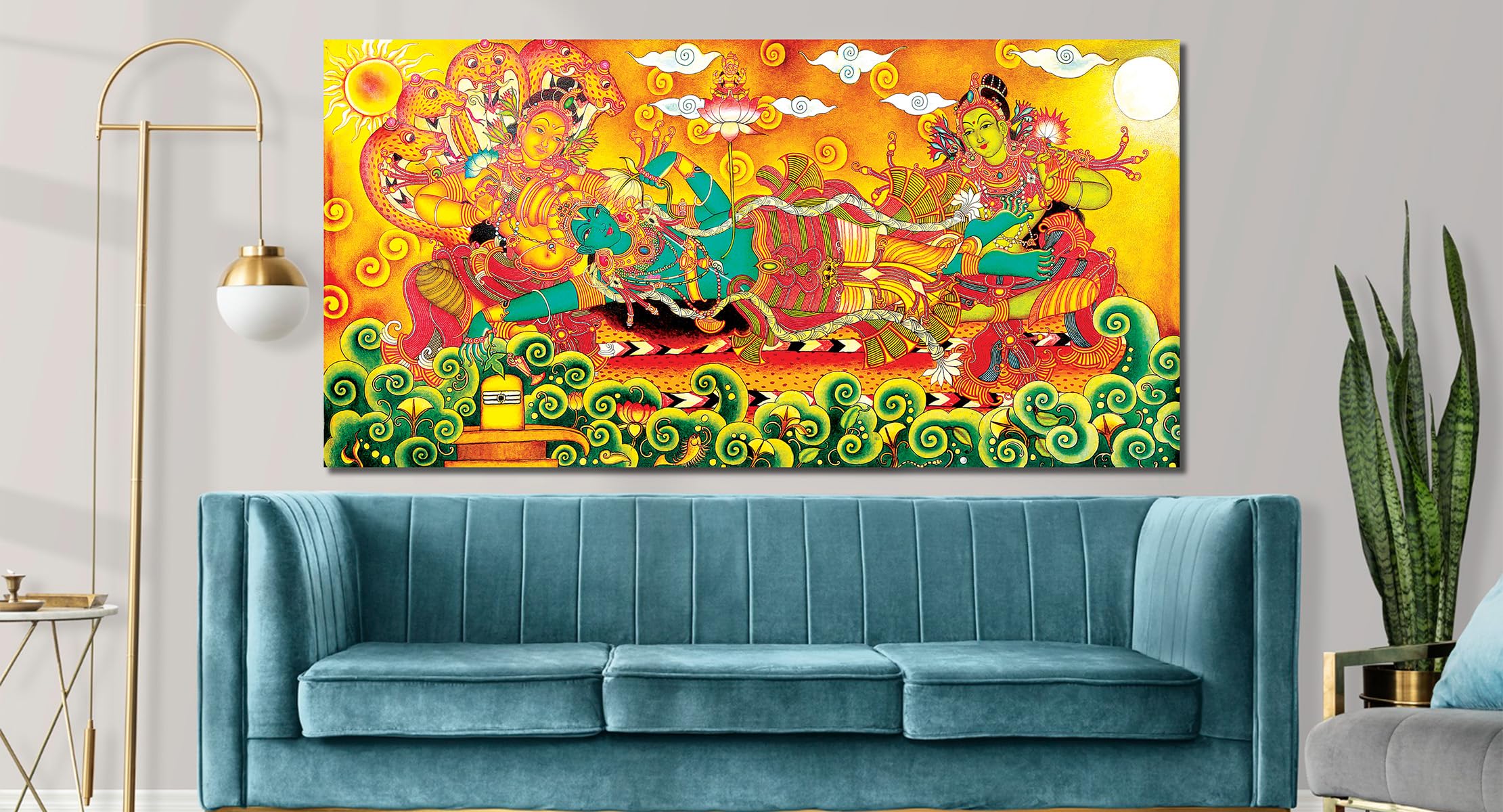 Namaste Home - Canvas Painting - Shree Vishnu Avtar - Krishna Painting - Traditional - Canvas Painting for Home and Office Decor