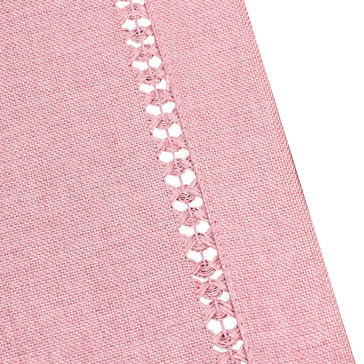 Grelucgo Handcrafted Solid Color Dining Table Runner, Dresser Scarf, Double-Hemstitched (Pink, 14 X 60)