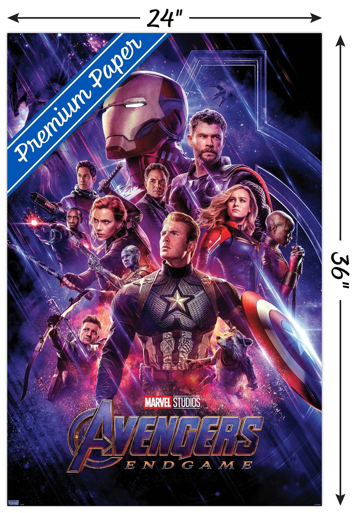 Trends International 24X36 Marvel: Avengers: Endgame - One Sheet Wall Poster, 24'' X 36'', Premium Unframed Version