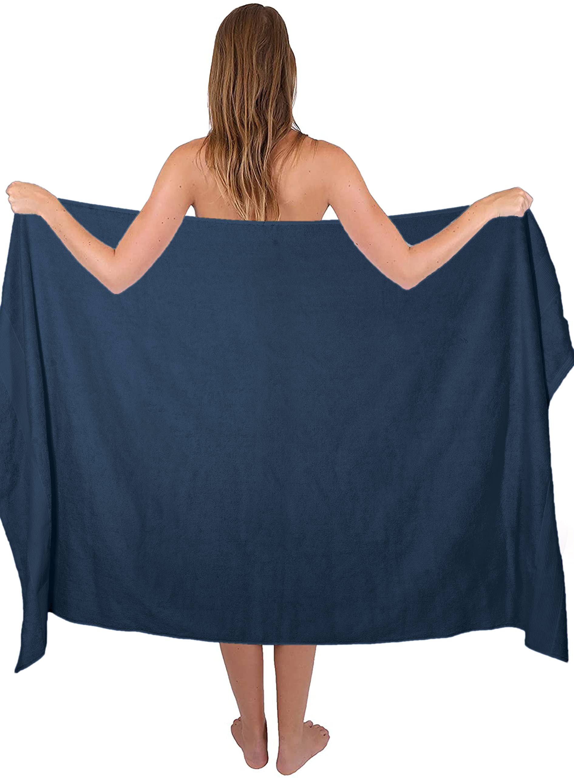 Elvana Home Premium Cotton Oversized 2 Pack Bath Sheet 35X70-100% Pure Cotton - Ideal For Everyday Use - Ultra Soft & Highly Abs