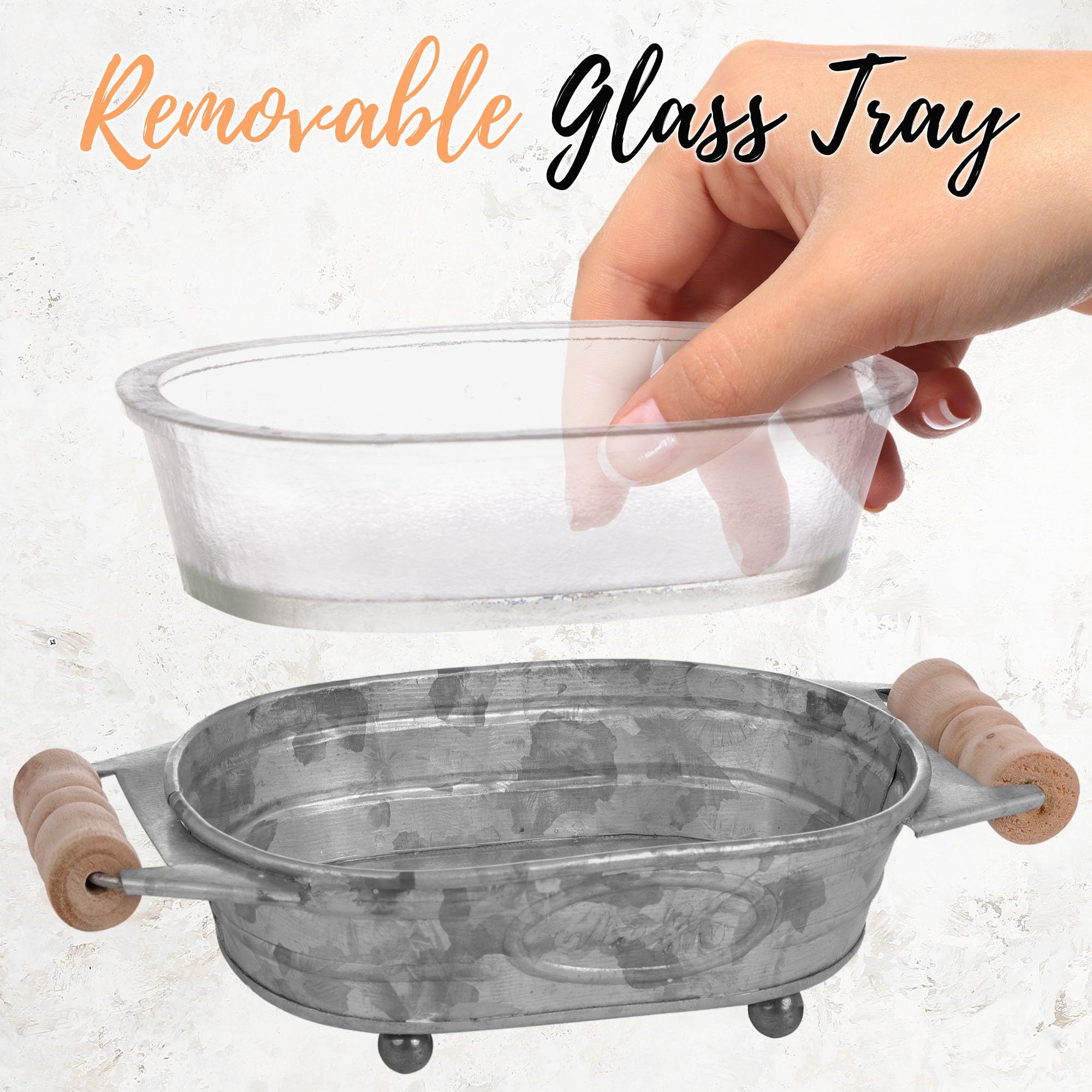 Autumn Alley Galvanized Farmhouse Soap Dish For Bathroom - Fun Kitchen Soap Tray - Farmhouse Bathroom Accessories - Rustic Soap