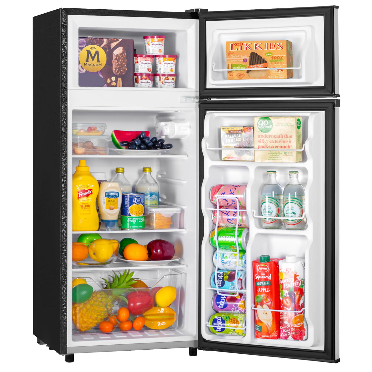 Manastin 4.4 Cu.Ft Mini Fridge With Freezer, Small Fridge With 2 Doors For Office, Kitchen, Dorm And Bedroom, Mini Refrigerator