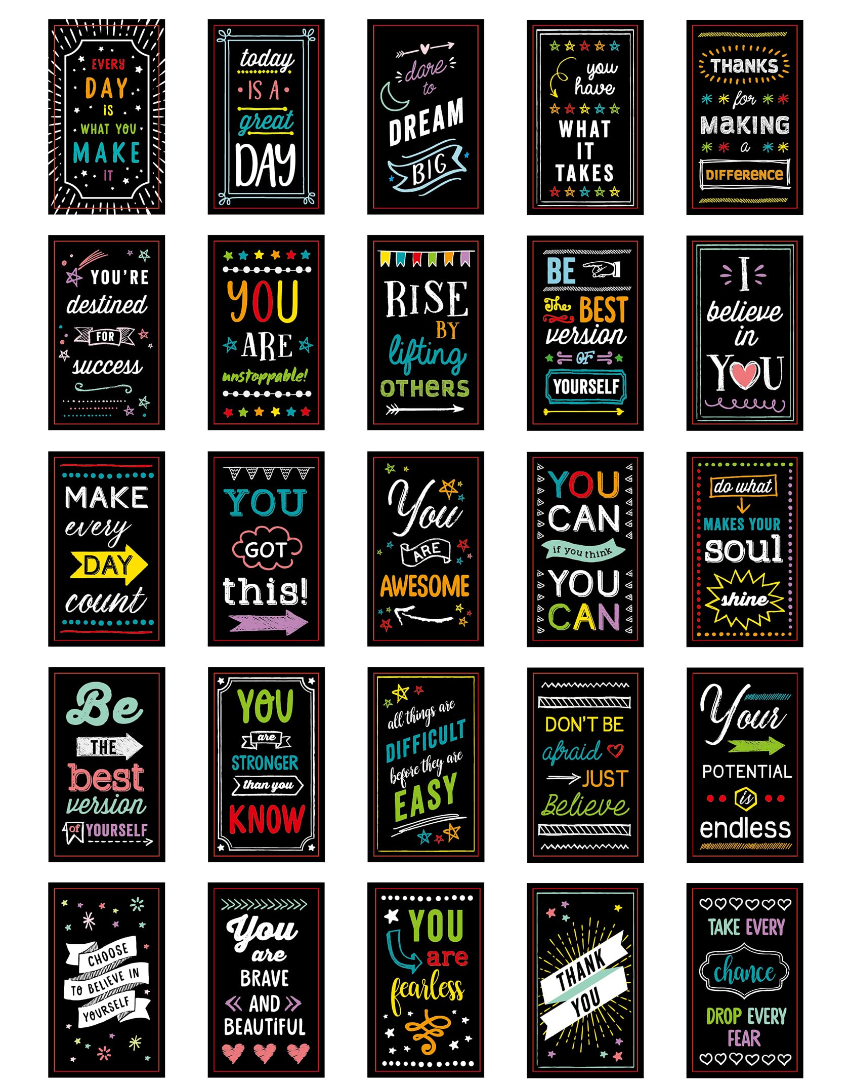 Iconikal Inspirational Sayings & Encouragements Magnets, 2 X 3.5-Inch, 50-Pack