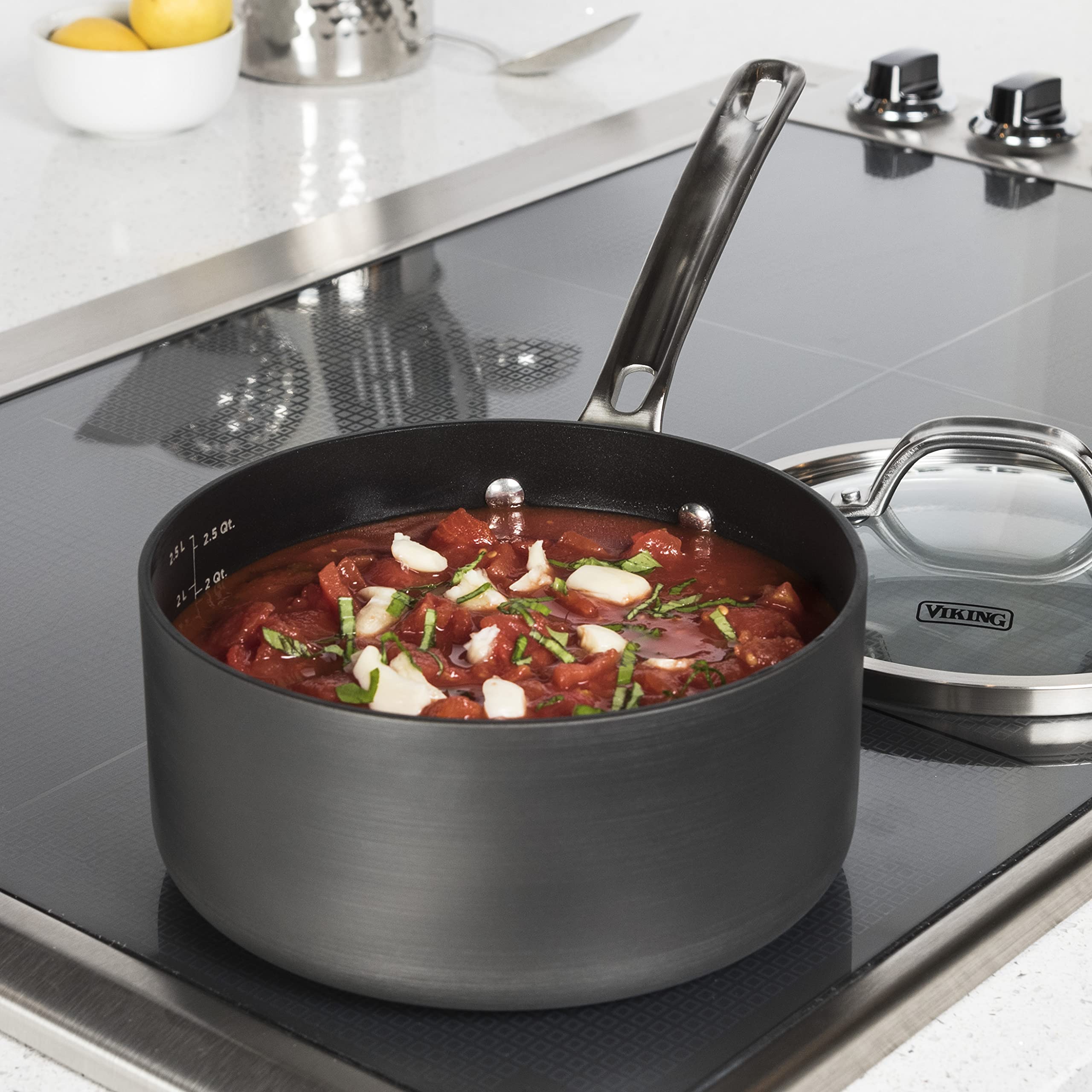 Viking Hard Anodized Nonstick Saucepan | 3-Quart, Gray