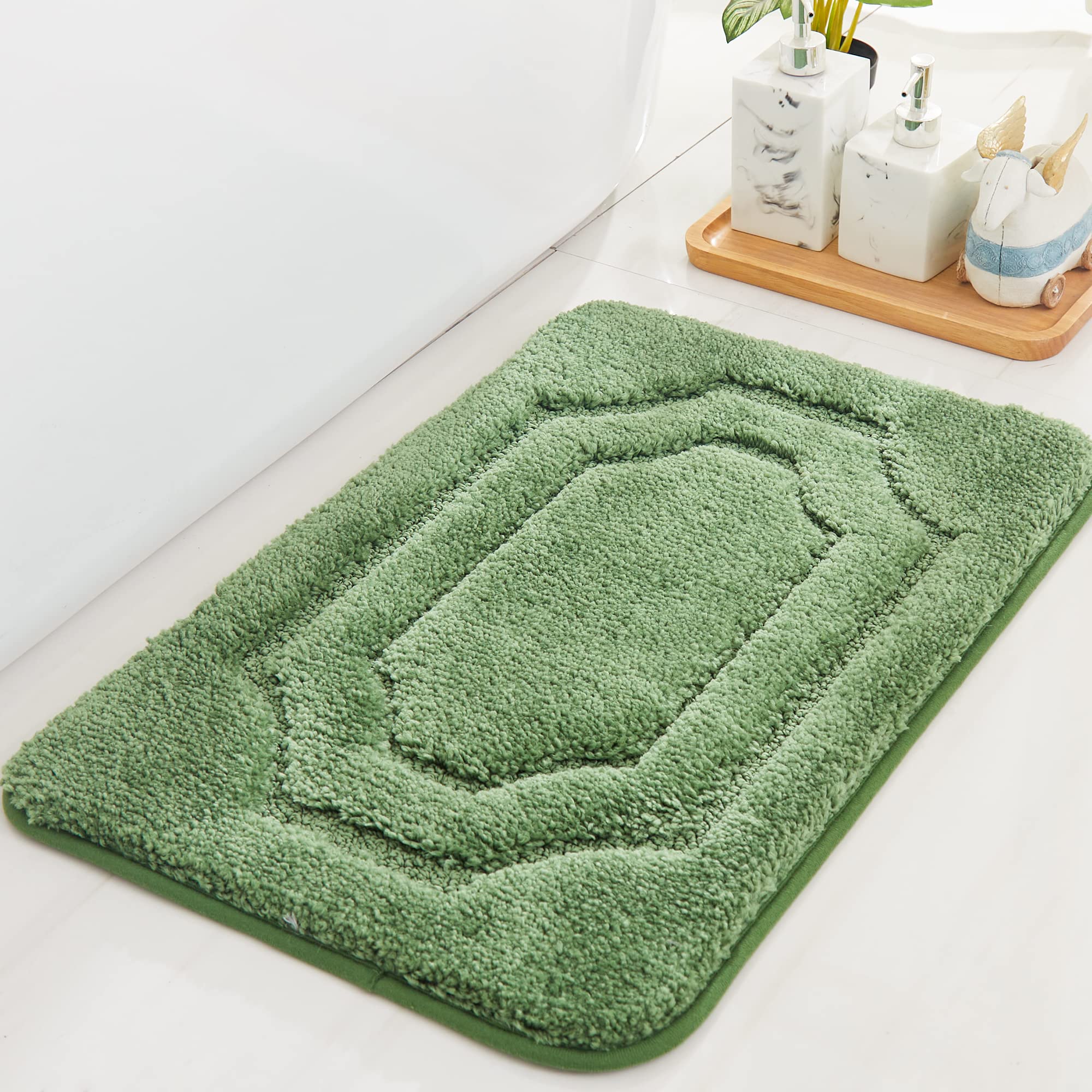 Beqhause-Bathroom-Rugs-Non-Slip-Bath Mats For Bathroom Soft And Absorbent Polyester Bath Mat Machine Washable Quick Dry Shaggy S