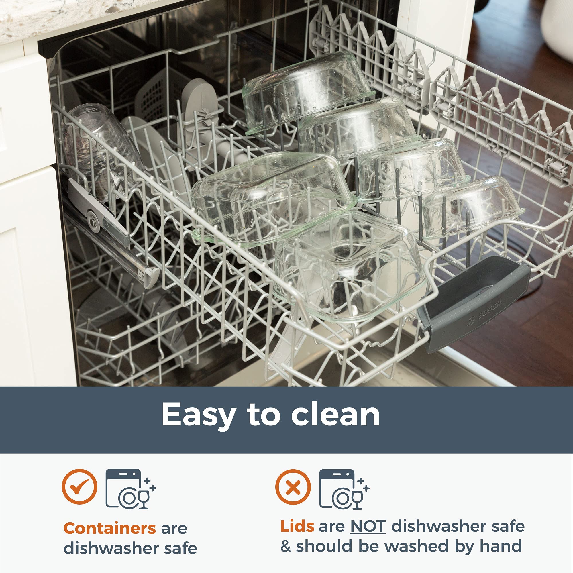 Crutello Glass Meal Prep Containers With Bamboo Lids, 4 Pack - Airtight Clear Food Storage Canisters For Kitchen Organization -