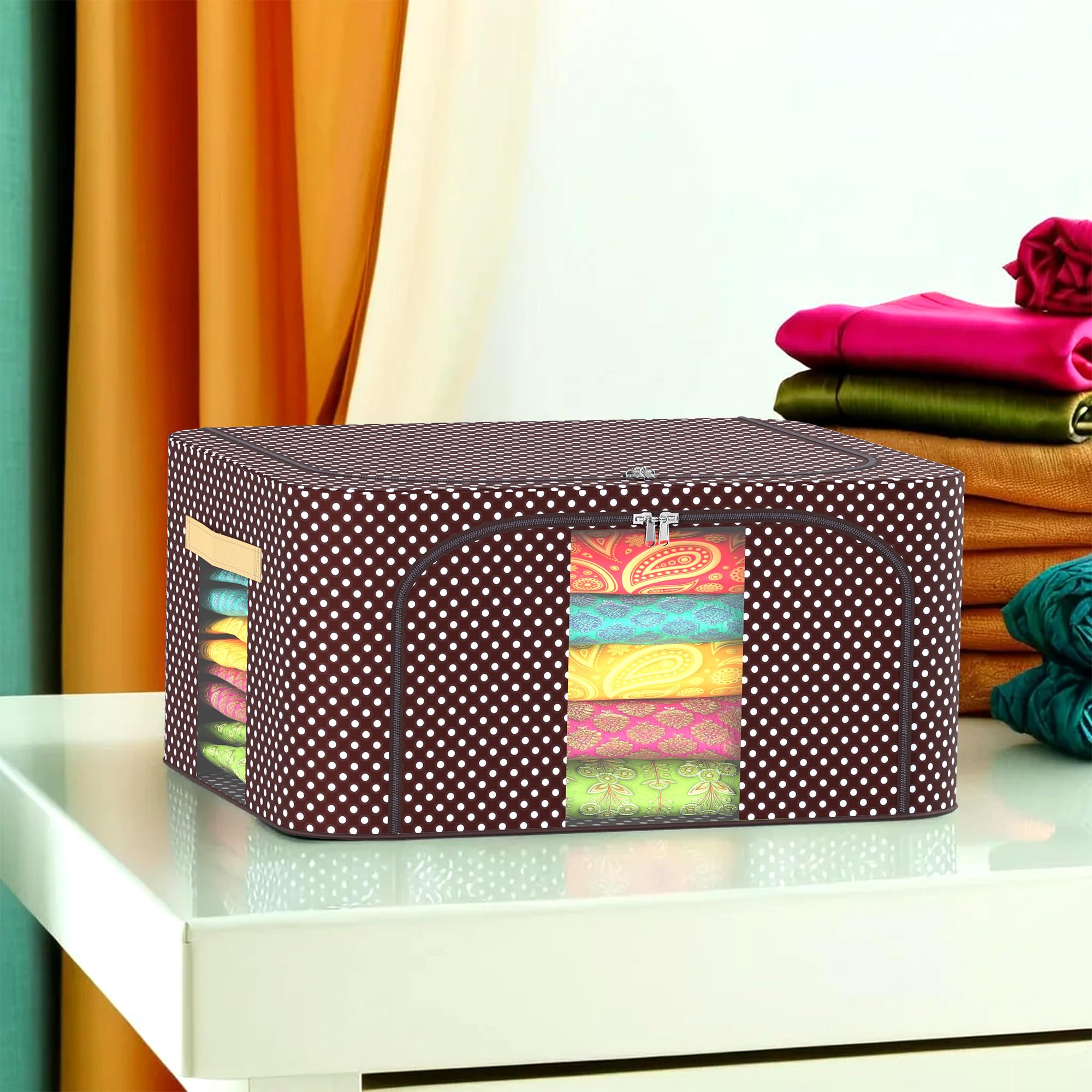 Kuber Industries 24 Liter Clothes Storage Box | Wardrobe Organizer | Parachute Steel Frame Drawer Organizer | Waterproof Underbe