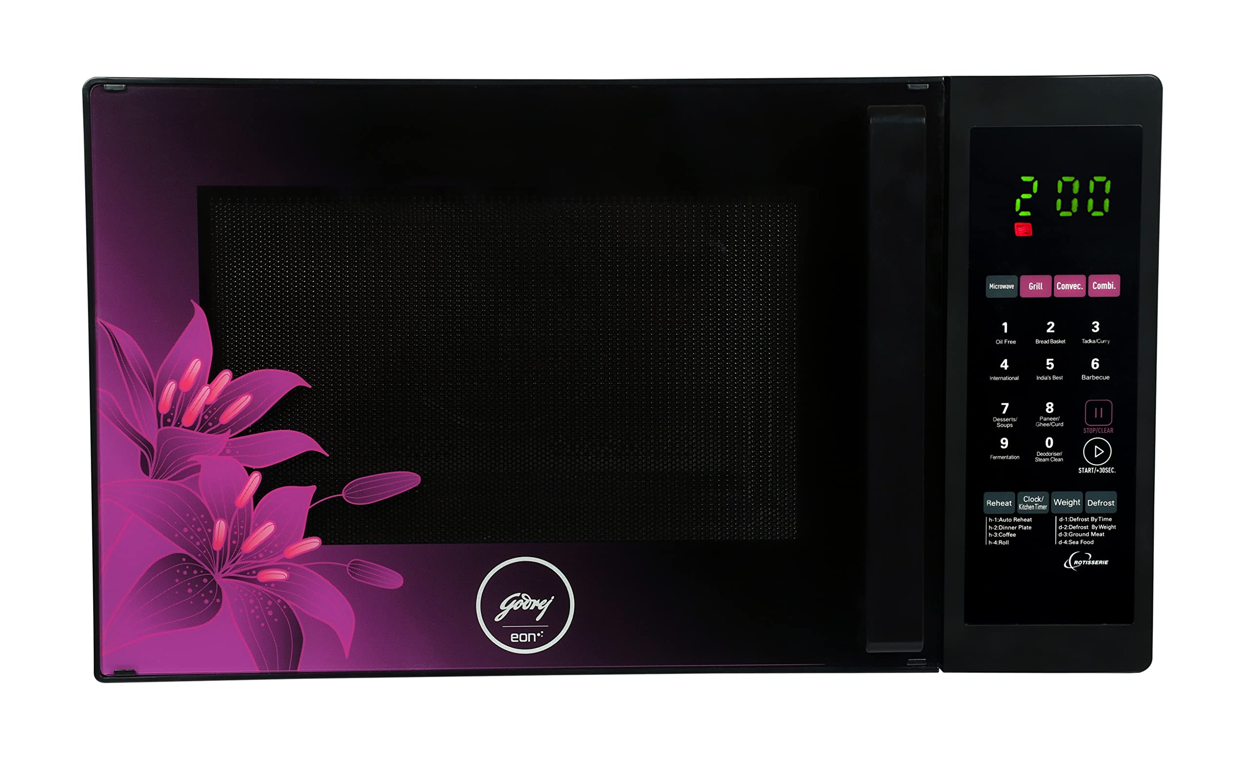 Godrej 34 Litres Convection Microwave Oven (Gme 734 Cr1 Pm, Violet Floral, Dual Grill Technology)
