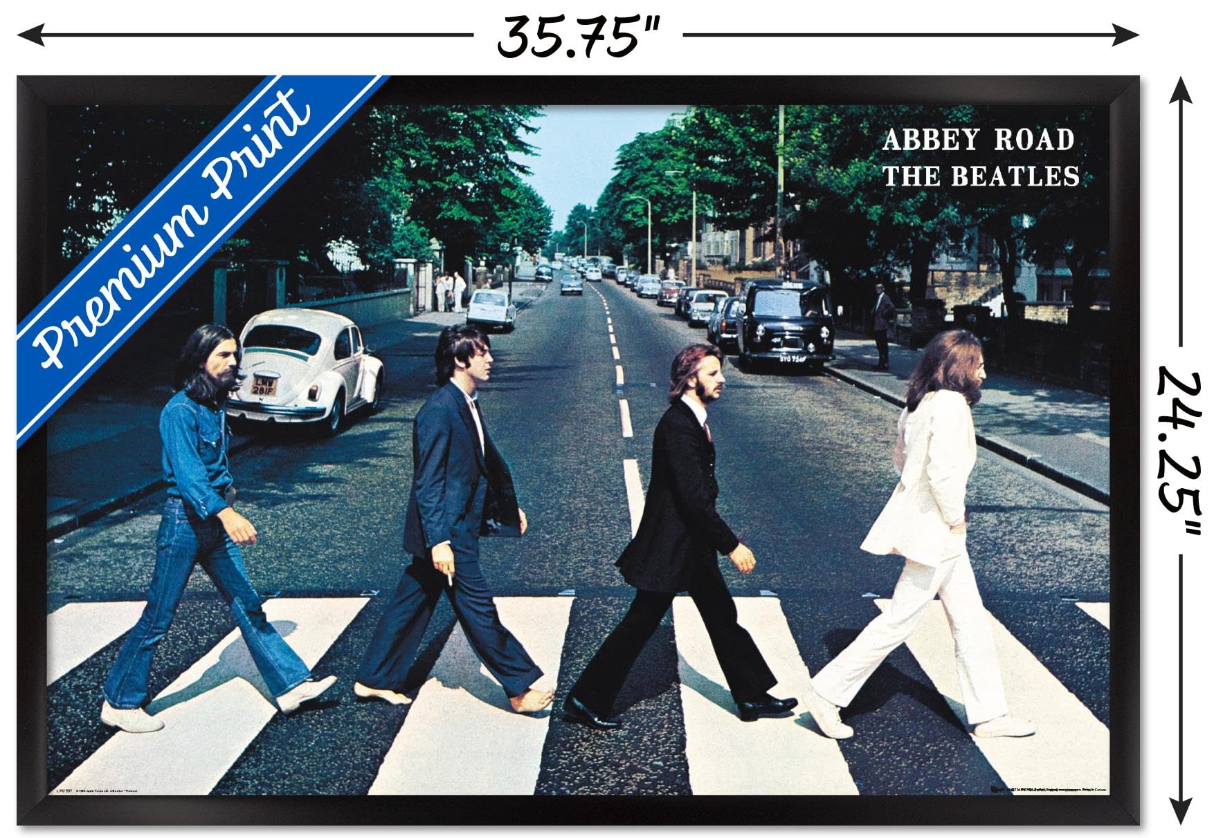 Trends International Abbey Road Wall Poster, 24.25" x 35.75", Black Framed Version, Model FR15893BLK22X34