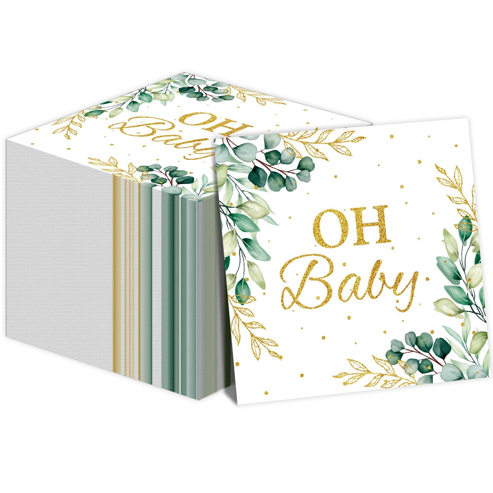 Eucalyptus Leaf Baby Shower Napkins Greenery Baby Shower Party Supplies Sage Green Luncheon Napkins Napkins Disposable Paper Nap