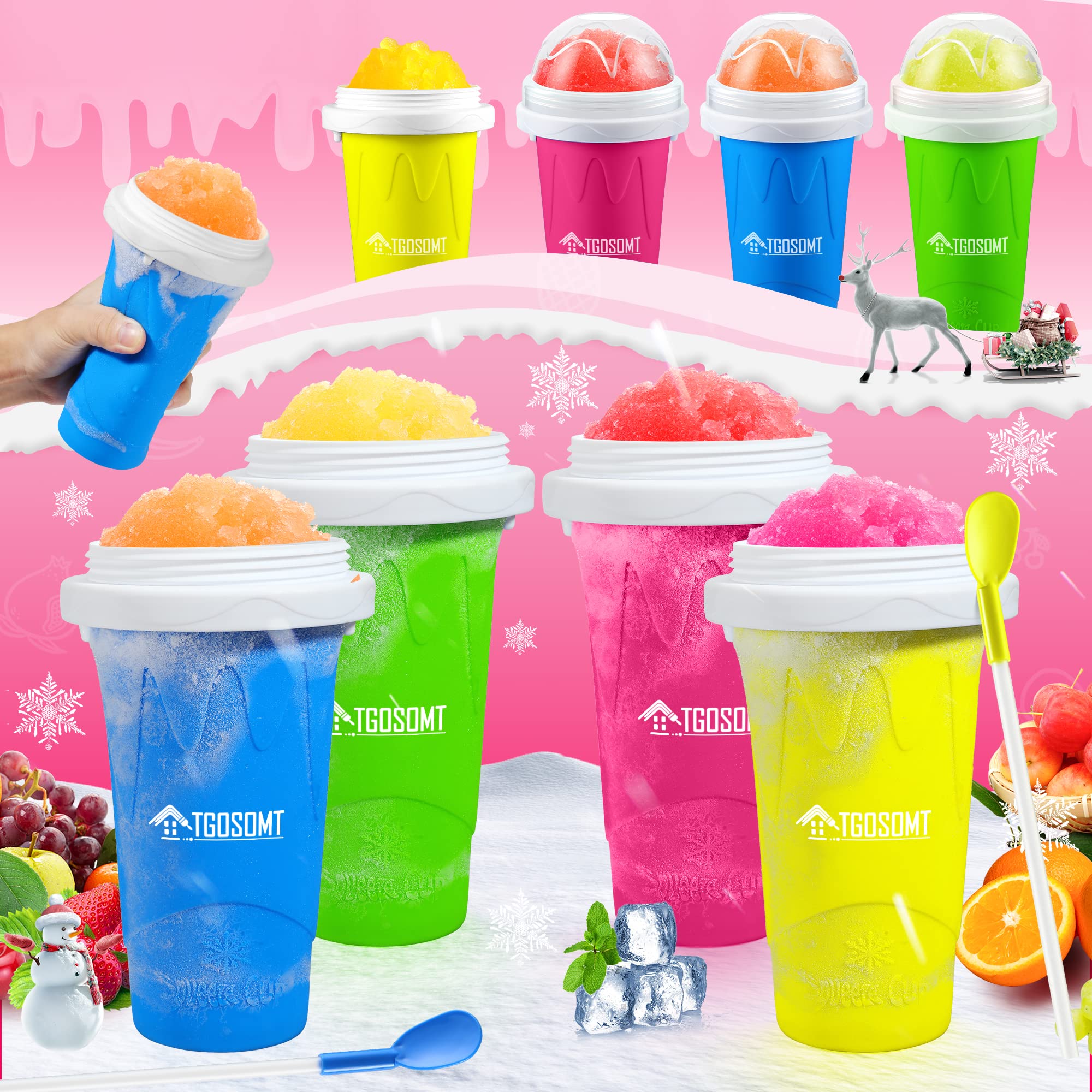Tgosomt Slushy Cup, Tik Tok Frozen Magic Slushie Maker Cup Squeeze, Cool Fun Stuff Things Gadgets & Great Stocking Stuffers & Wh