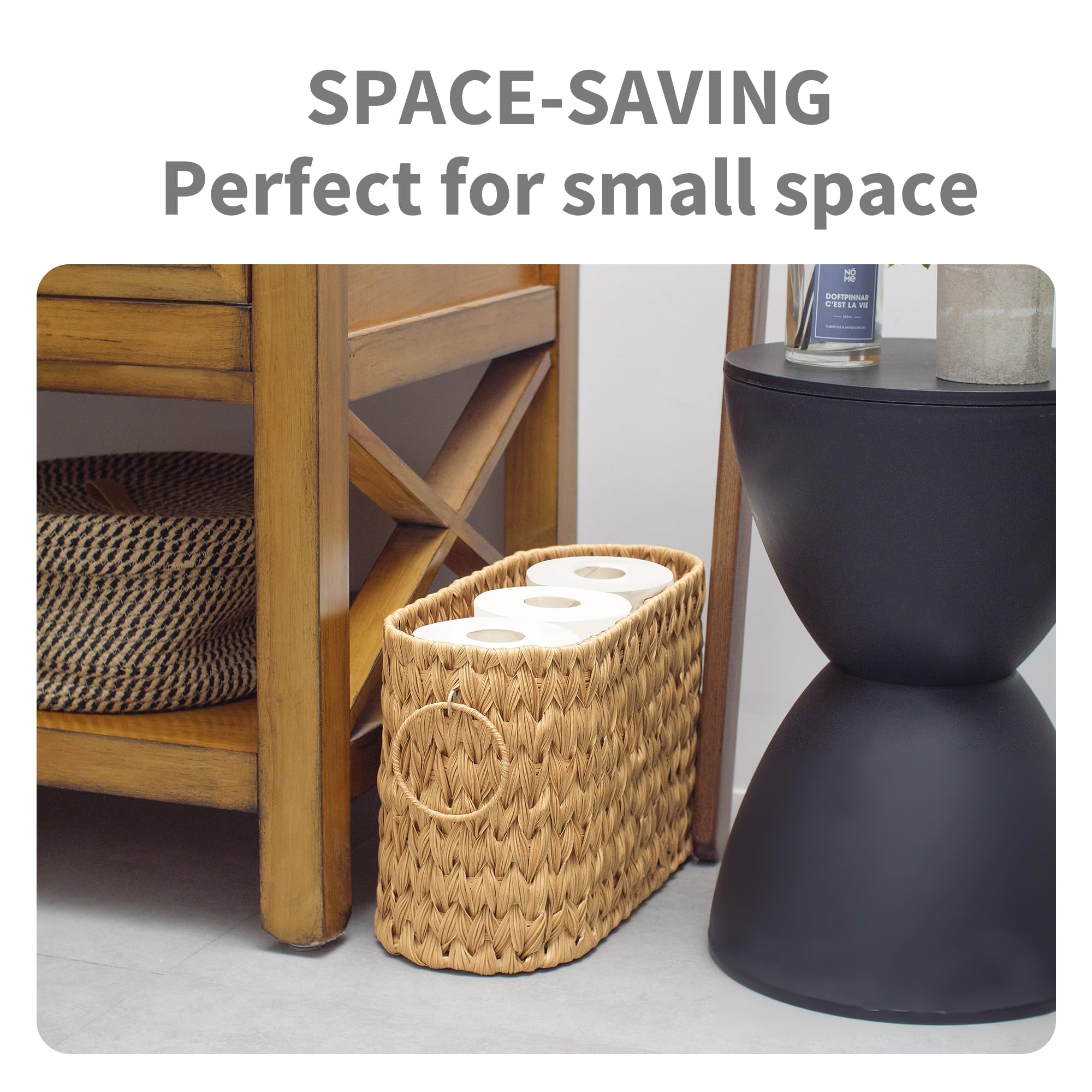 Granny Says Toilet Paper Storage, Bathroom Storage Basket, Toilet Paper Basket For 6 Mega Rolls, Toilet Paper Holder With Storag