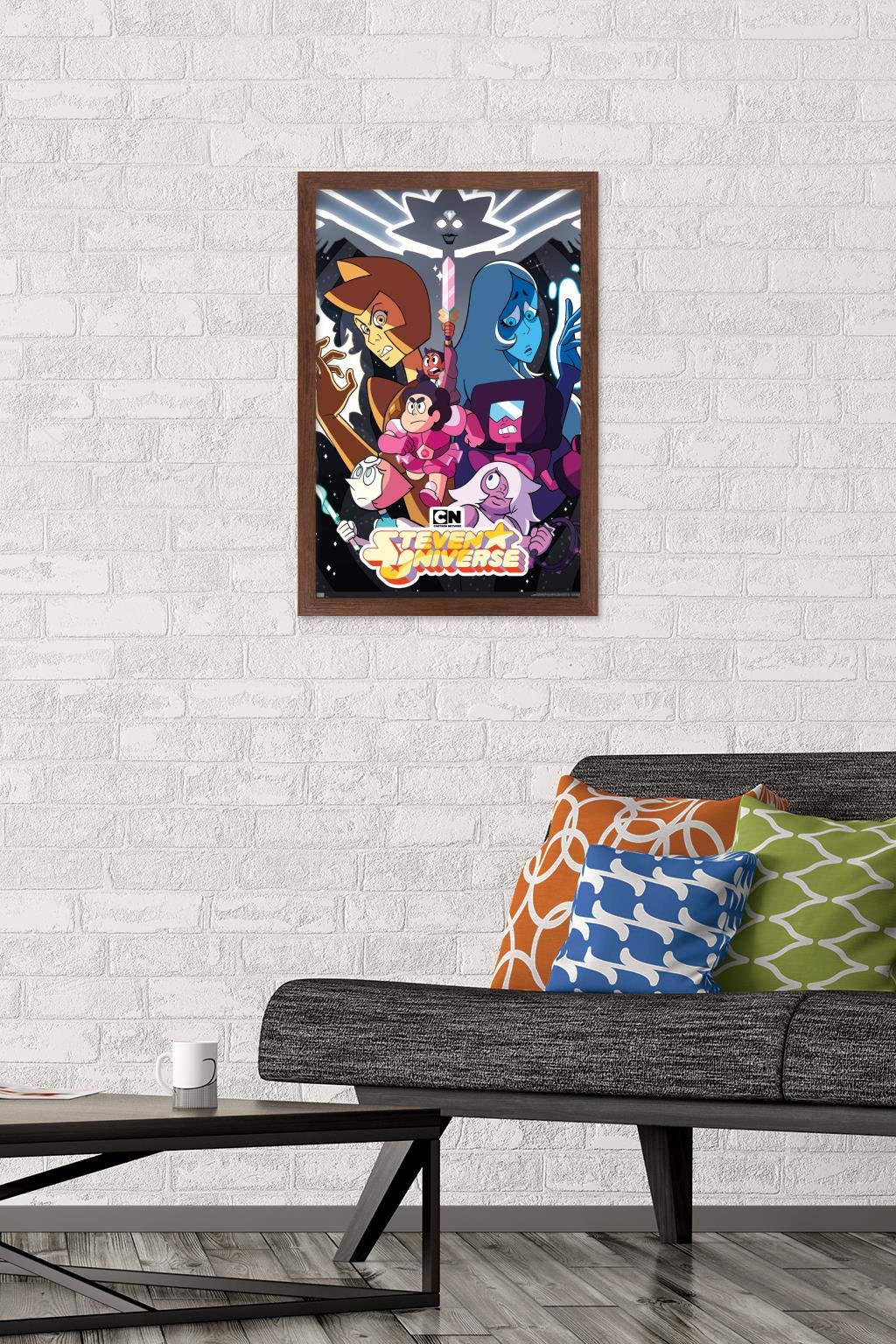 Trends International Steven Universe - One Sheet Wall Poster, 14.72'' X 22.37'', Mahogany Framed Version