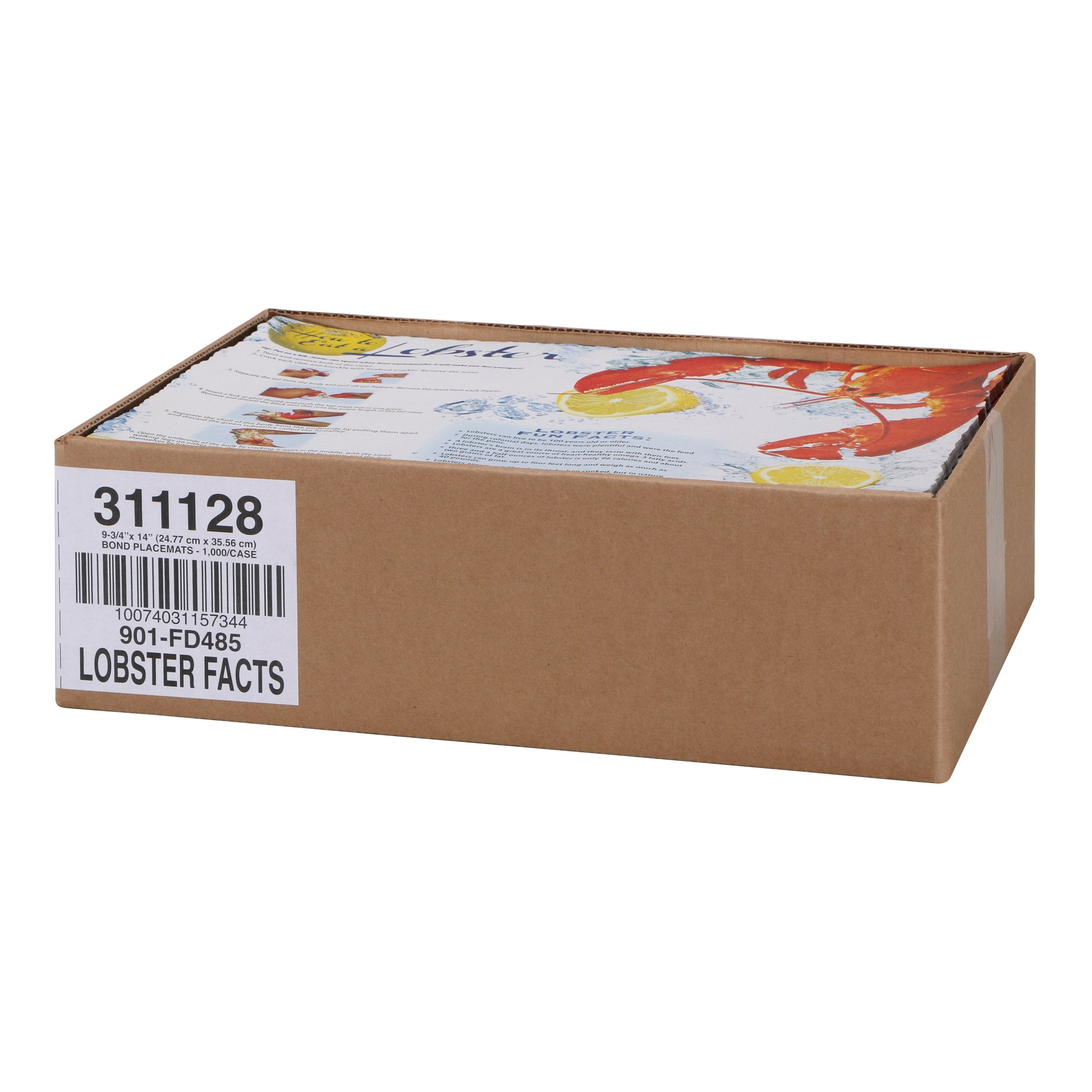 Hoffmaster 311128 Lobster Facts Placemat, 9.75'' Length X 14'' Width (Pack Of 1000)