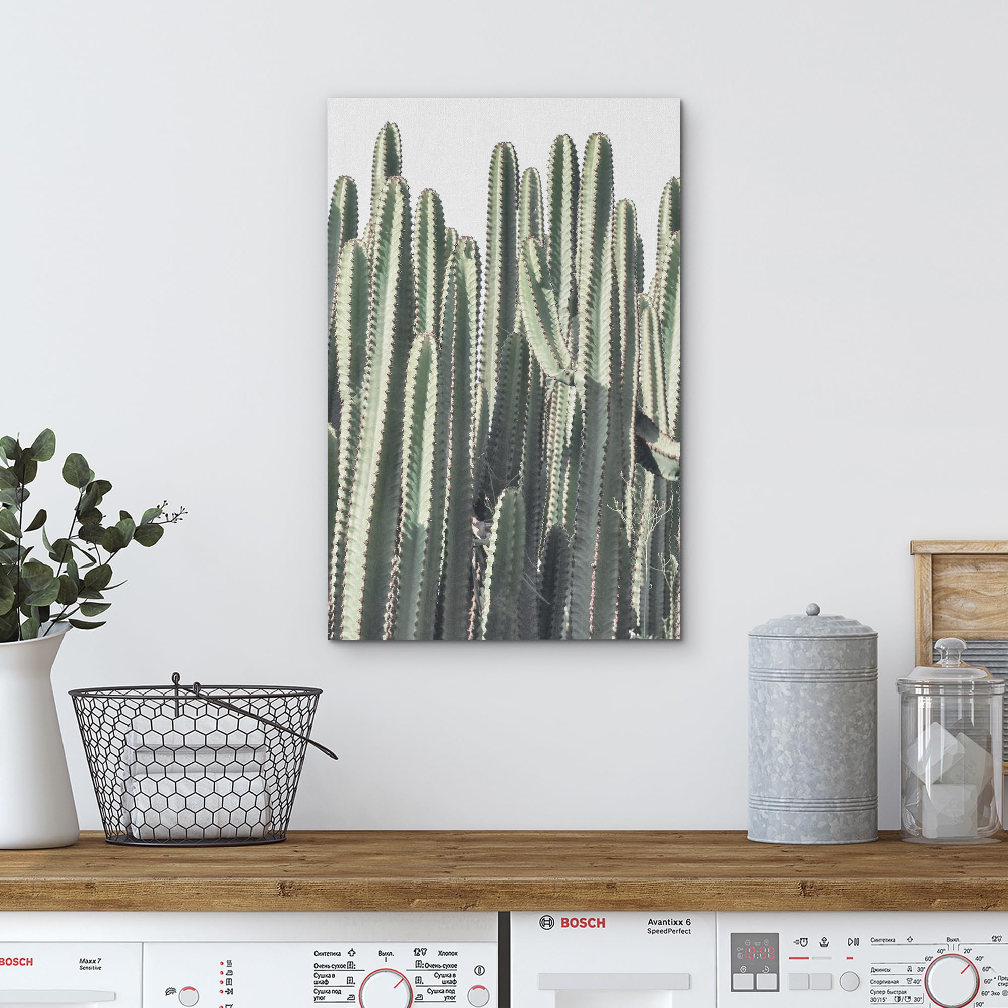 Wall26 Canvas Print Wall Art Vibrant Green Cacti Garden Bold Desert Flora Nature Wilderness Photography Modern Art Decorative Co