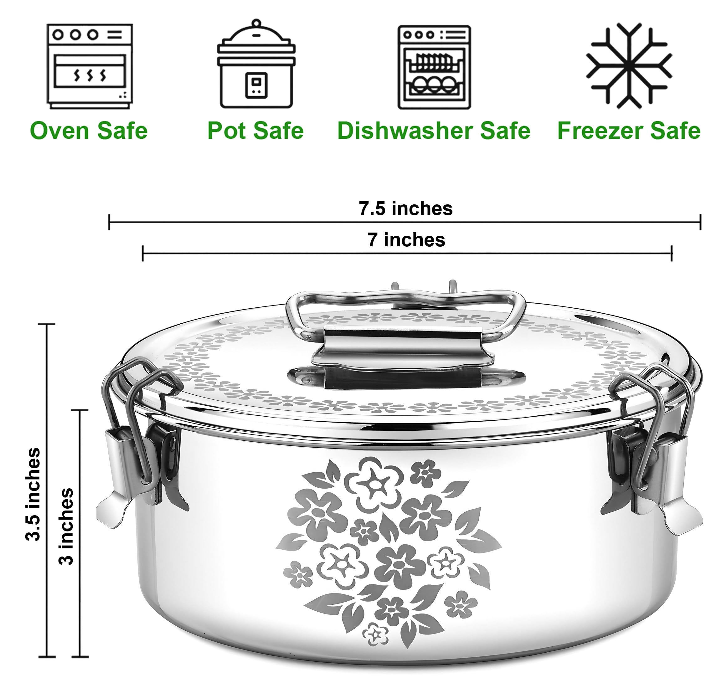 Easyshopforeveryone Stainless Steel Flanera, 8.6 X 8.6 X 3.5 Inches Flan Pan, Capacity 80 Fl. Oz, Compatible With Instant Pot 8Q