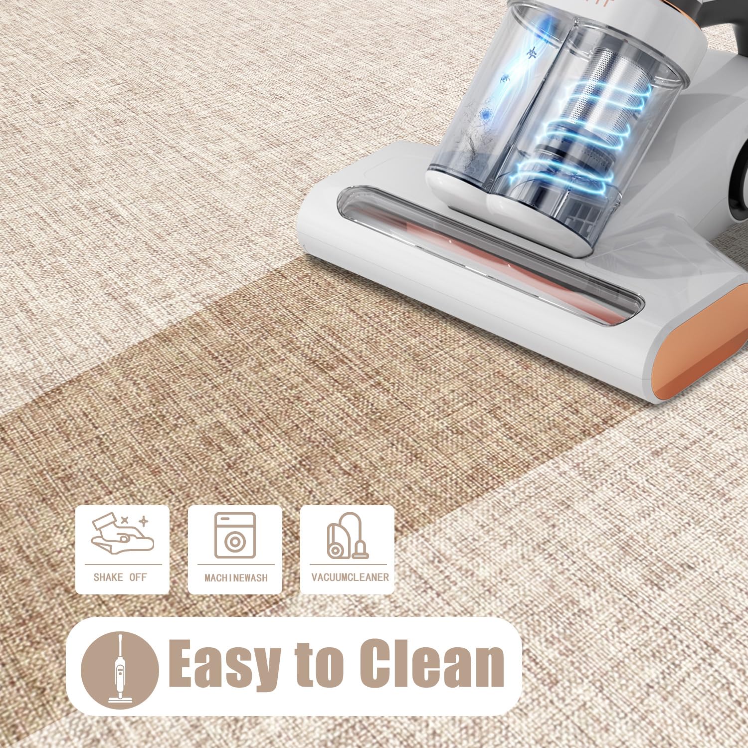 Yancorp Ultra Thin Door Mat 2'x3' Khaki Non-Slip Washable Indoor Outdoor Rug Linen Material