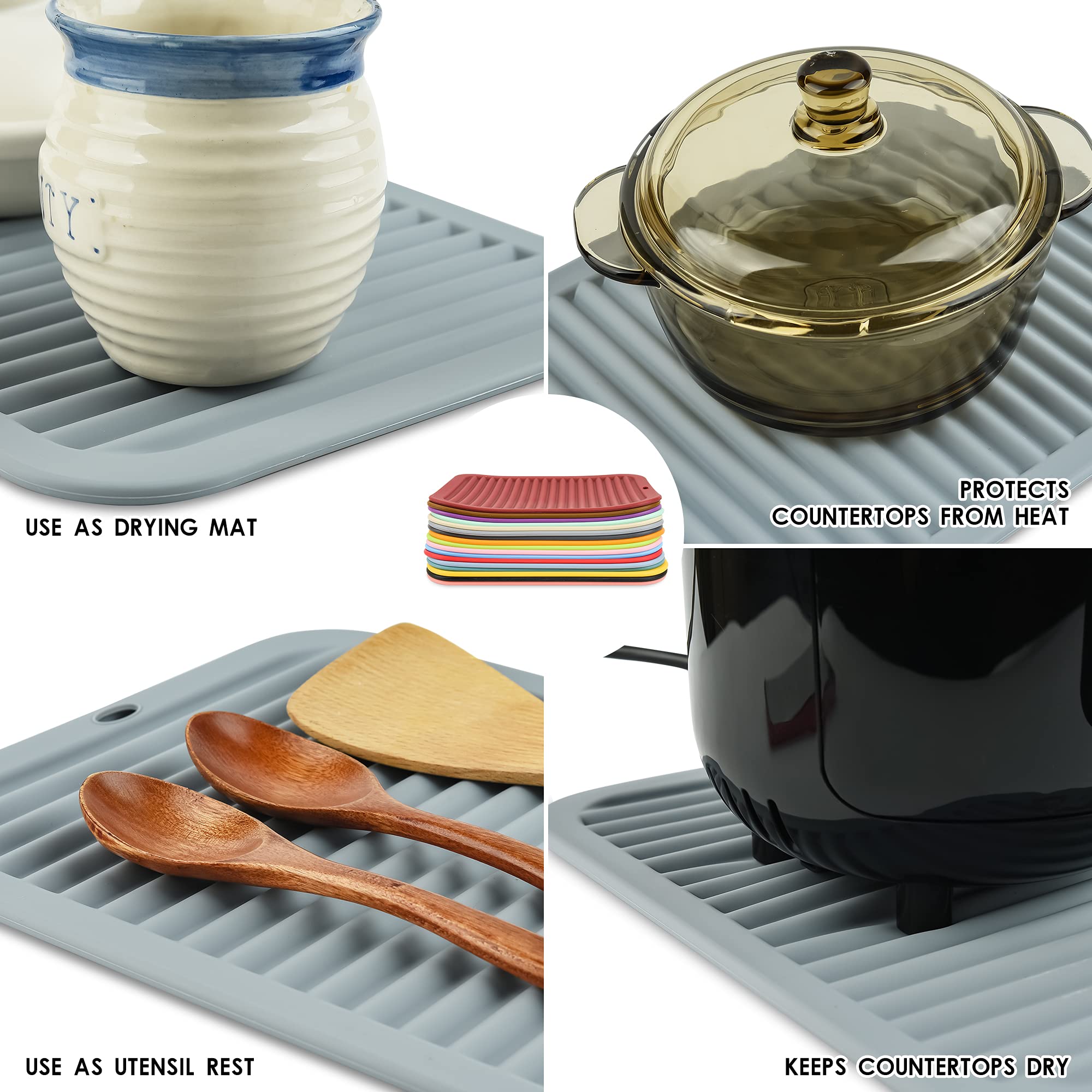 Smithcraft Silicone Trivets For Hot Dishes, Pots & Pans, Silicone Pot Holders Table & Counter, Hot Pads For Kitchen - Waterproof