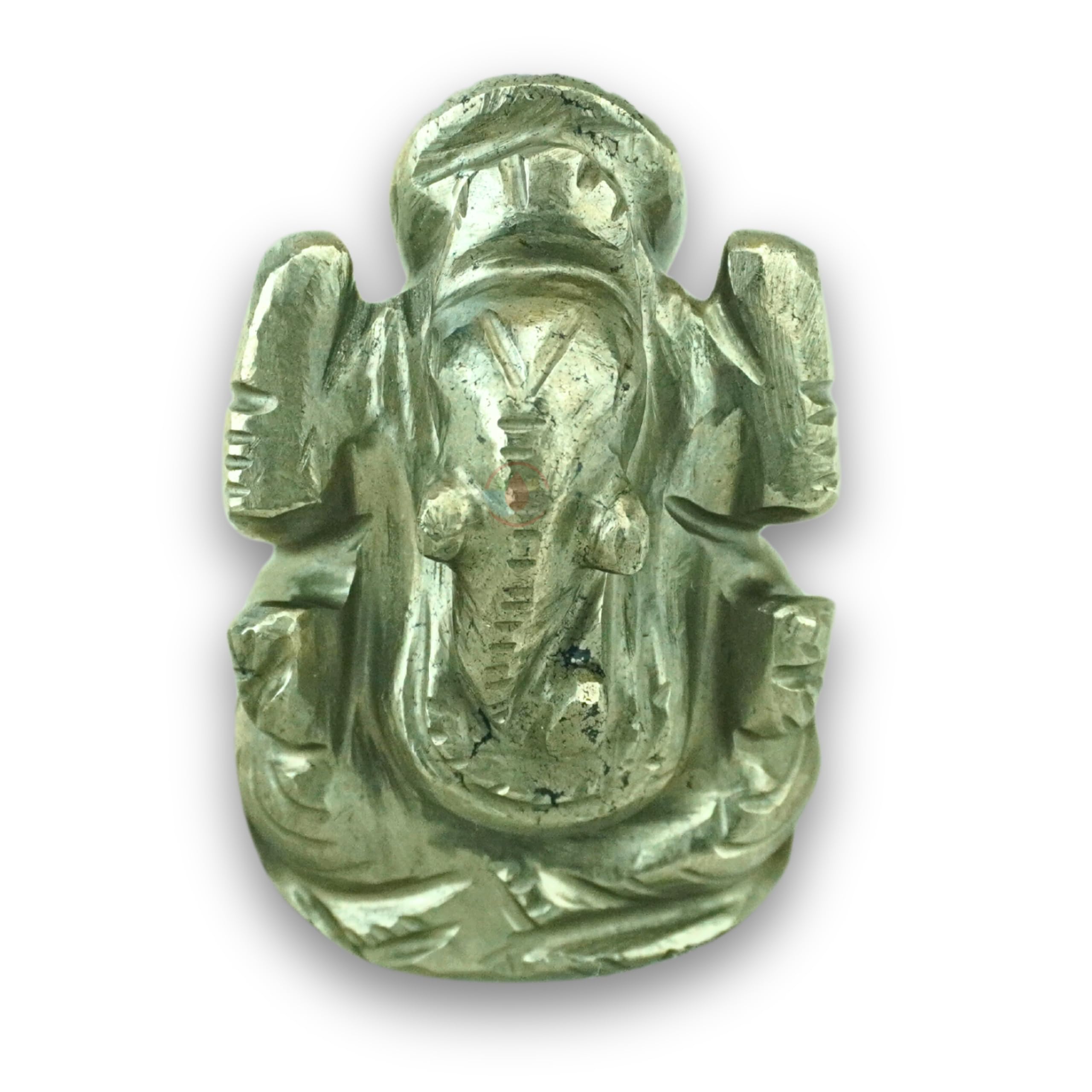 Remedywala Charged Golden Pyrite Ganesh Idol Small Beautiful Pyrite Ganesha Idol (100-150 Gms Approx.)