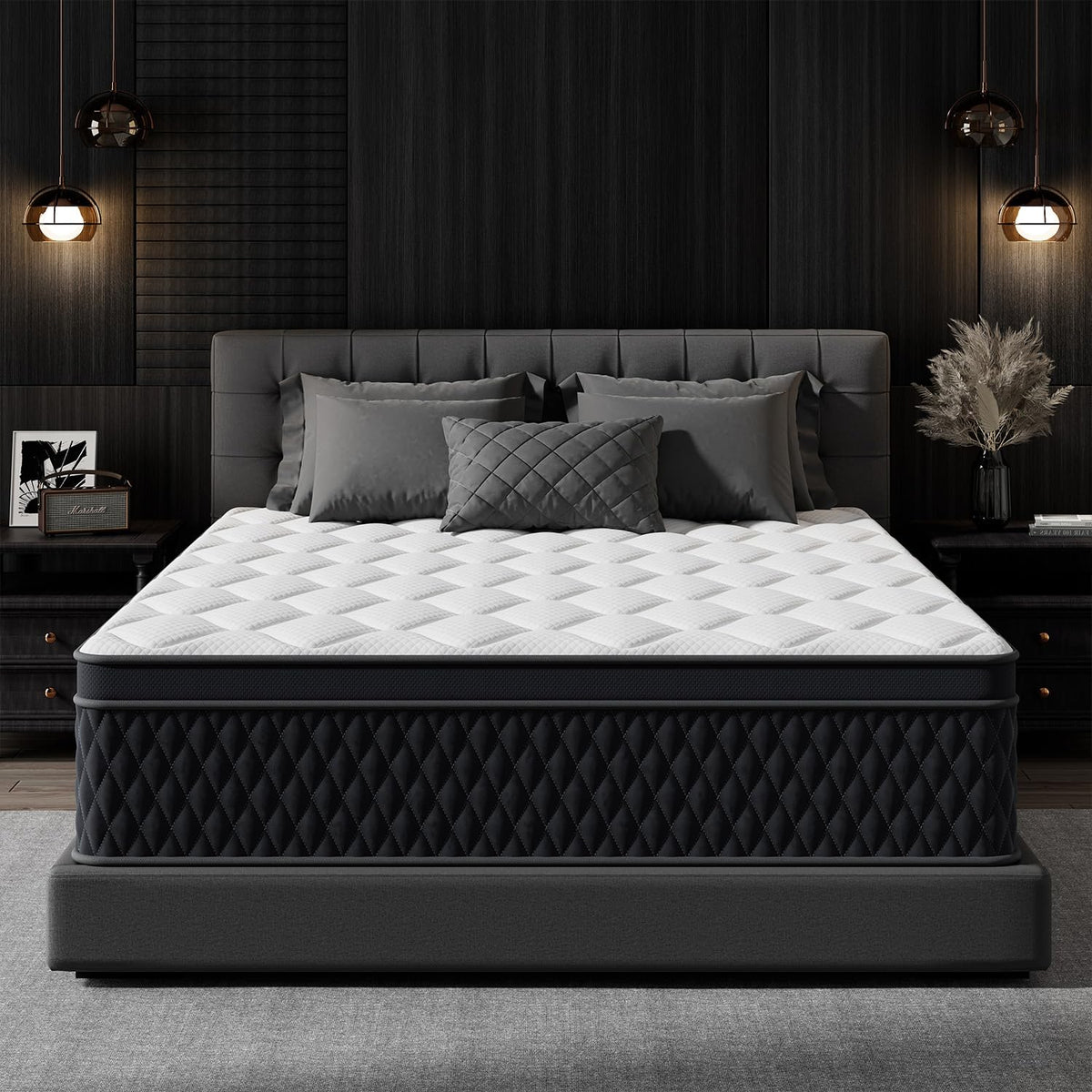 Bedtter 12 Inch Queen Mattress,Memory Foam Hybrid Mattress In A Box,Individually Pocketed Springs For Isolate Motion, Pressure R