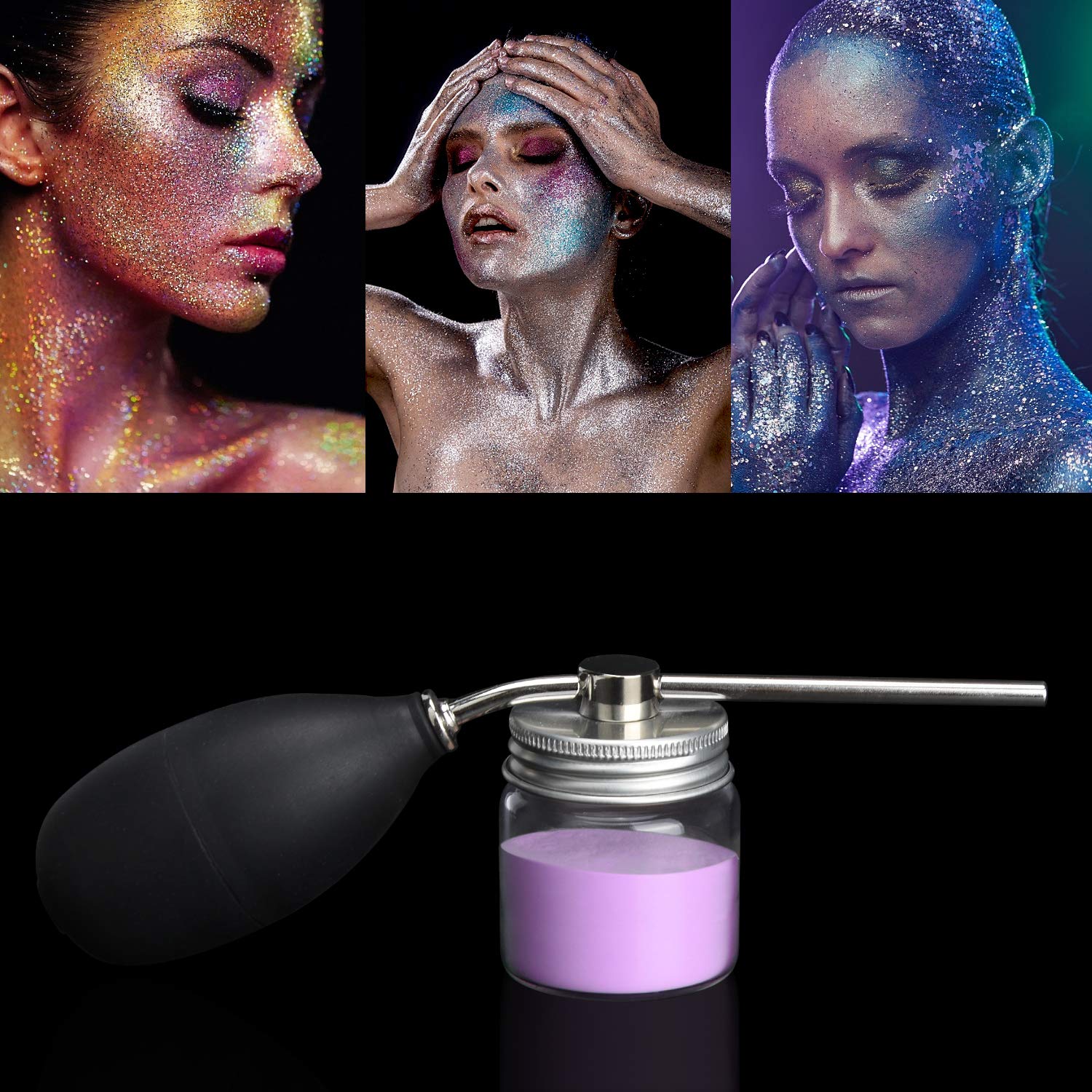 Noverlife Powder Spray Bottles, Portable Hairdressing Tools Hair Building Fiber Spraying Bottle, Nozzle Pump Hair Loss Sprayer A