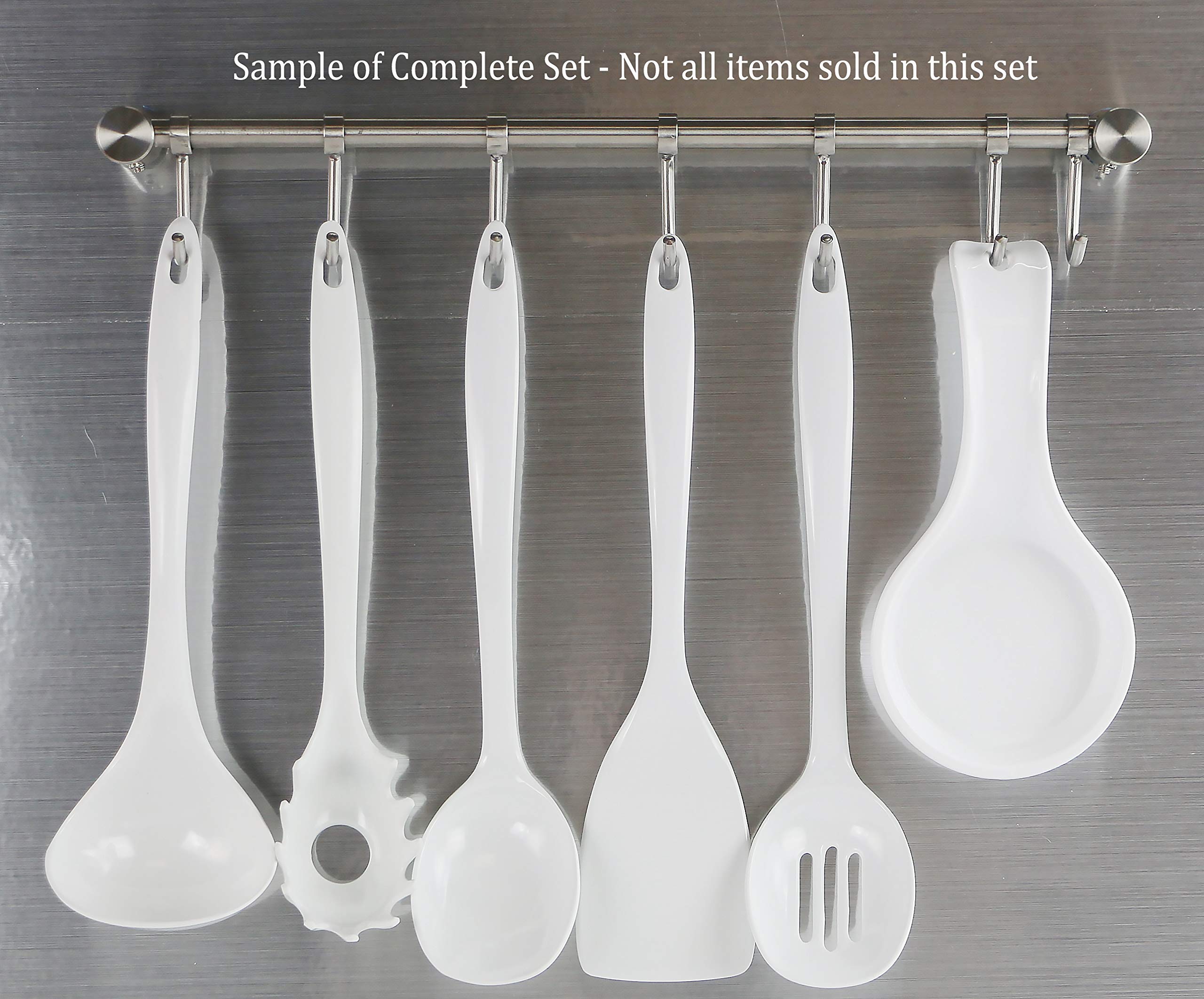Reston Lloyd 05306M Calypso Basics 100% Melamine, Spoon, White (Pack Of 6)