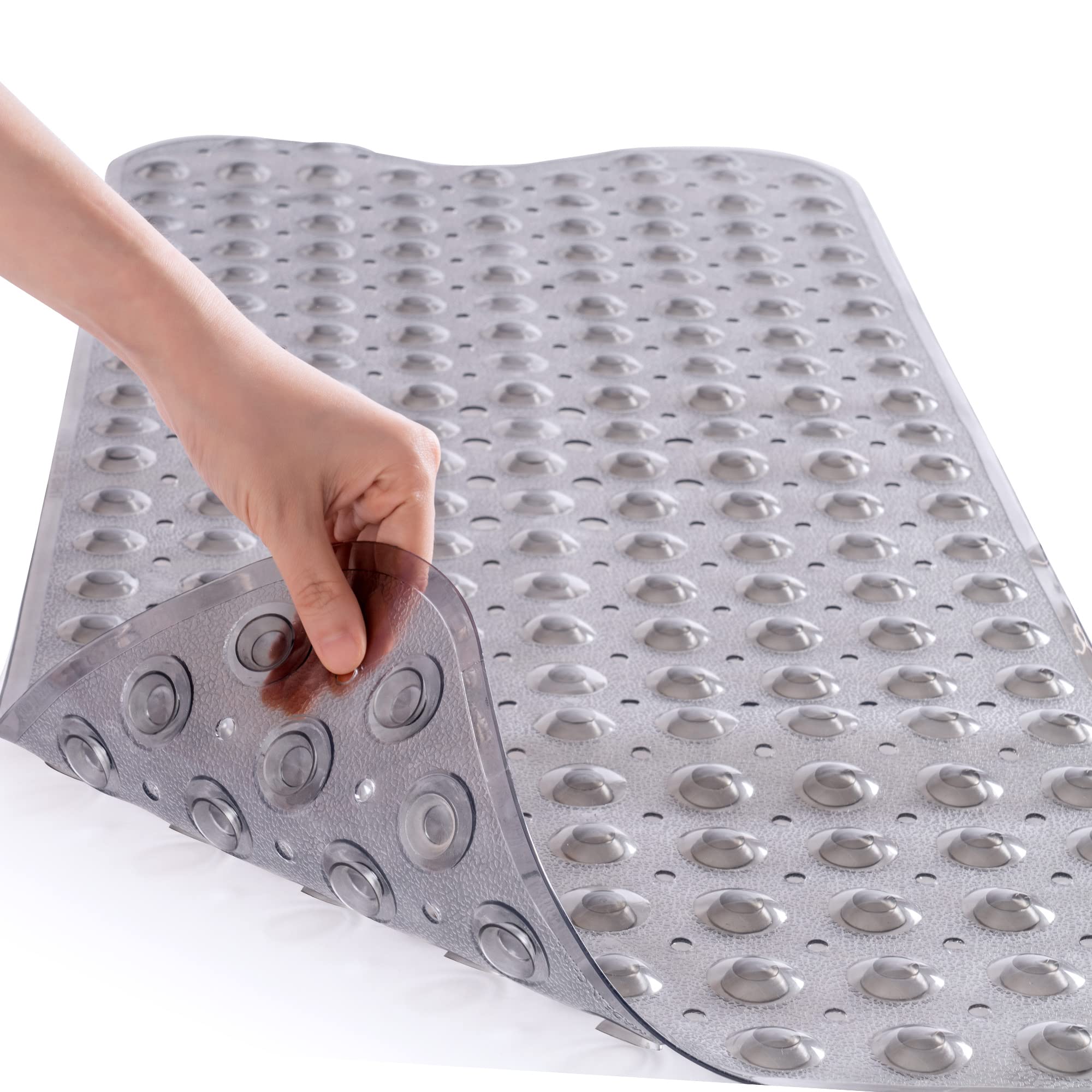Rosmarus Extra Long 16    X 39    Non-Slip Bathtub Mat, Shower Mat For Tub With Suction Cups And Drain Holes Bathtub Mats For Ki